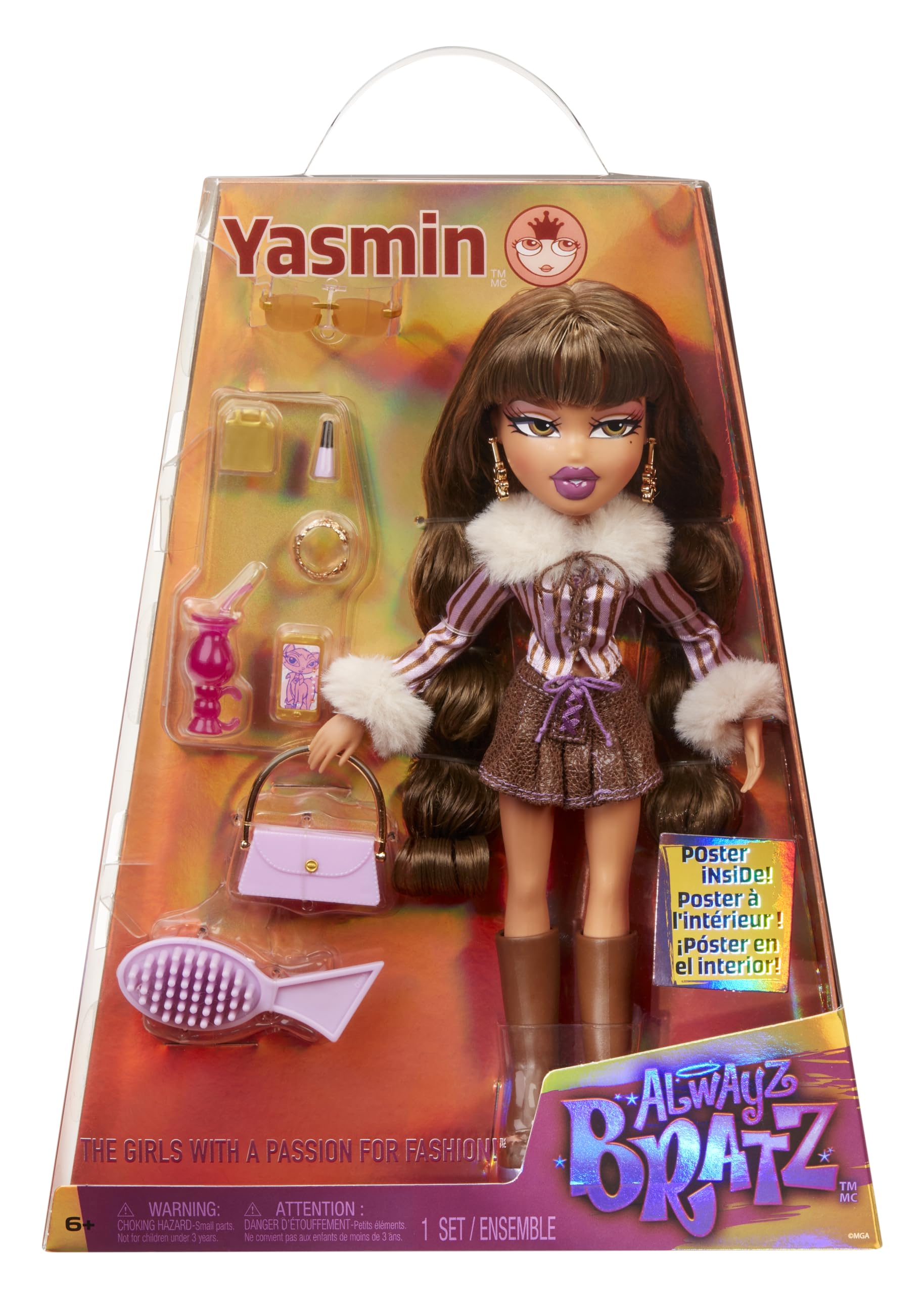 Bratz Alwayz Muñeca Yasmin - con 10 Accesorios y póster - Juguete para niños y niñas - Edad: 6+ años