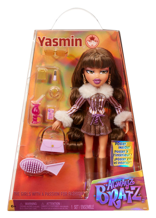 Bratz Alwayz Muñeca Yasmin - con 10 Accesorios y póster - Juguete para niños y niñas - Edad: 6+ años