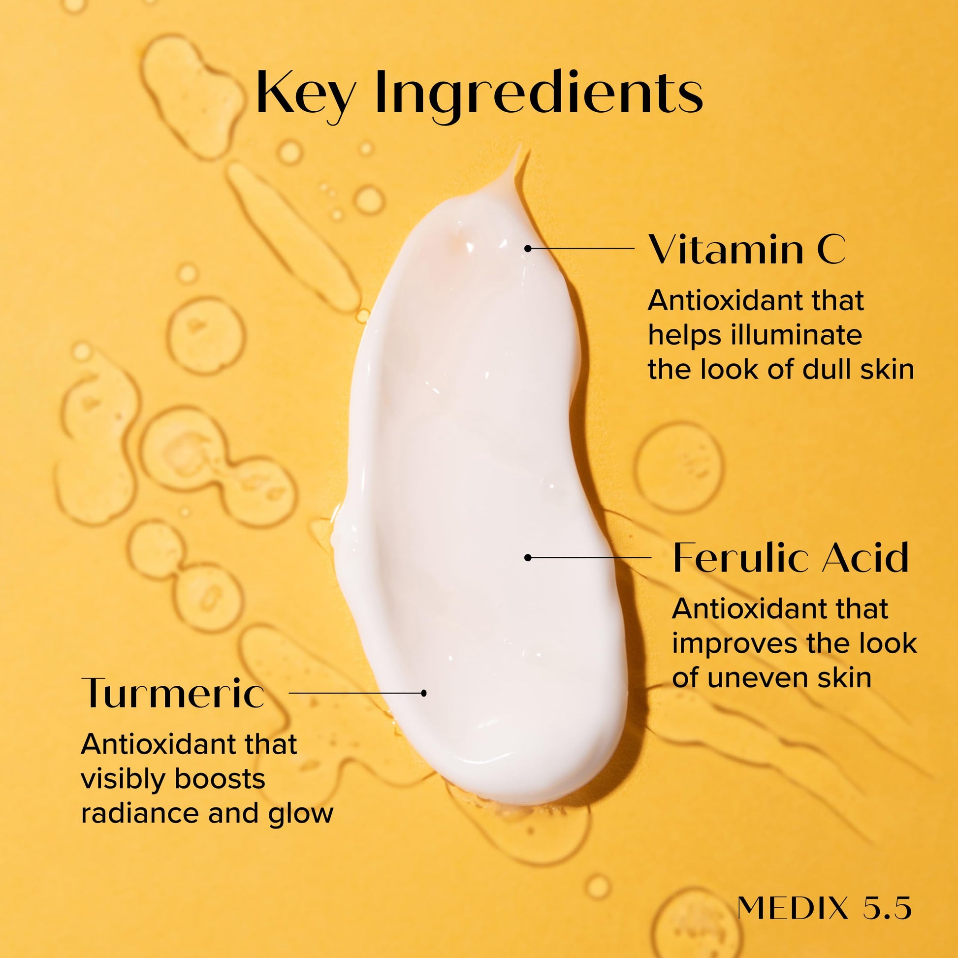 Medix 5.5 Crema de vitamina C con cúrcuma para cara y cuerpo. Crema reafirmante e iluminadora para manchas de edad, manchas oscuras y piel dañada por el sol. Crema antienvejecimiento con vitamina E, jengibre, ginseng. (Dos – 15 oz)