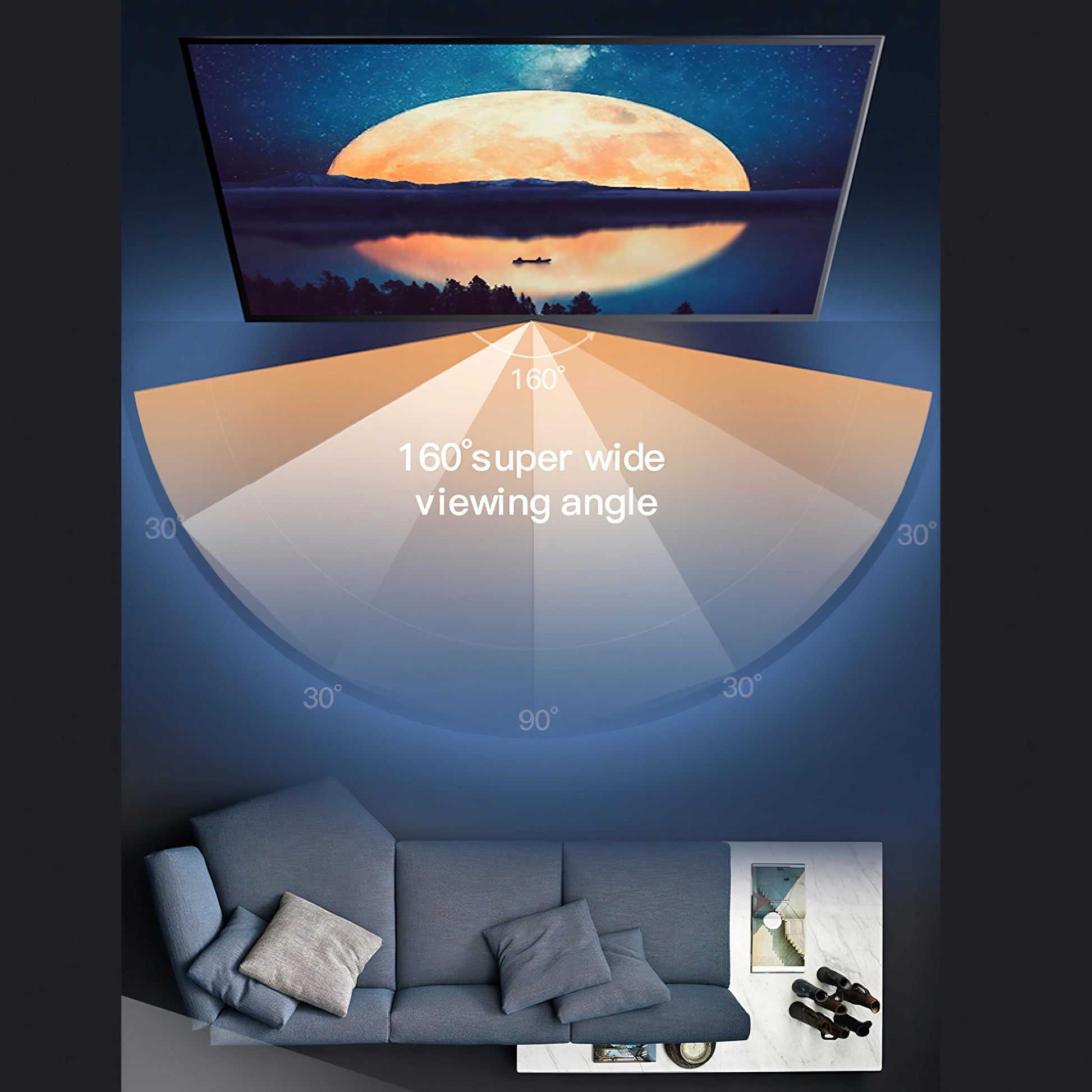 visualización de proyector de 120 pulgadas, visualización de película al aire última intervensión con bolsa de transporte portátil para camping, 16:9 4K HD plegable y antiarrugas, soporte de