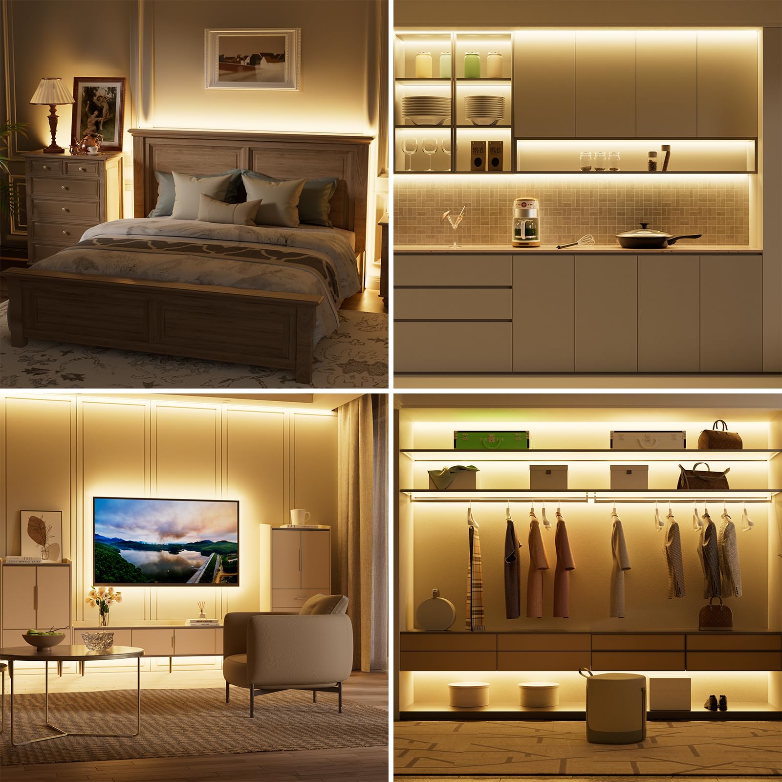 Tira de Luz LED PAUTIX Blanco Cálido Super Brillante 10 m Regulable Compatible con Alexa y Google Assistant