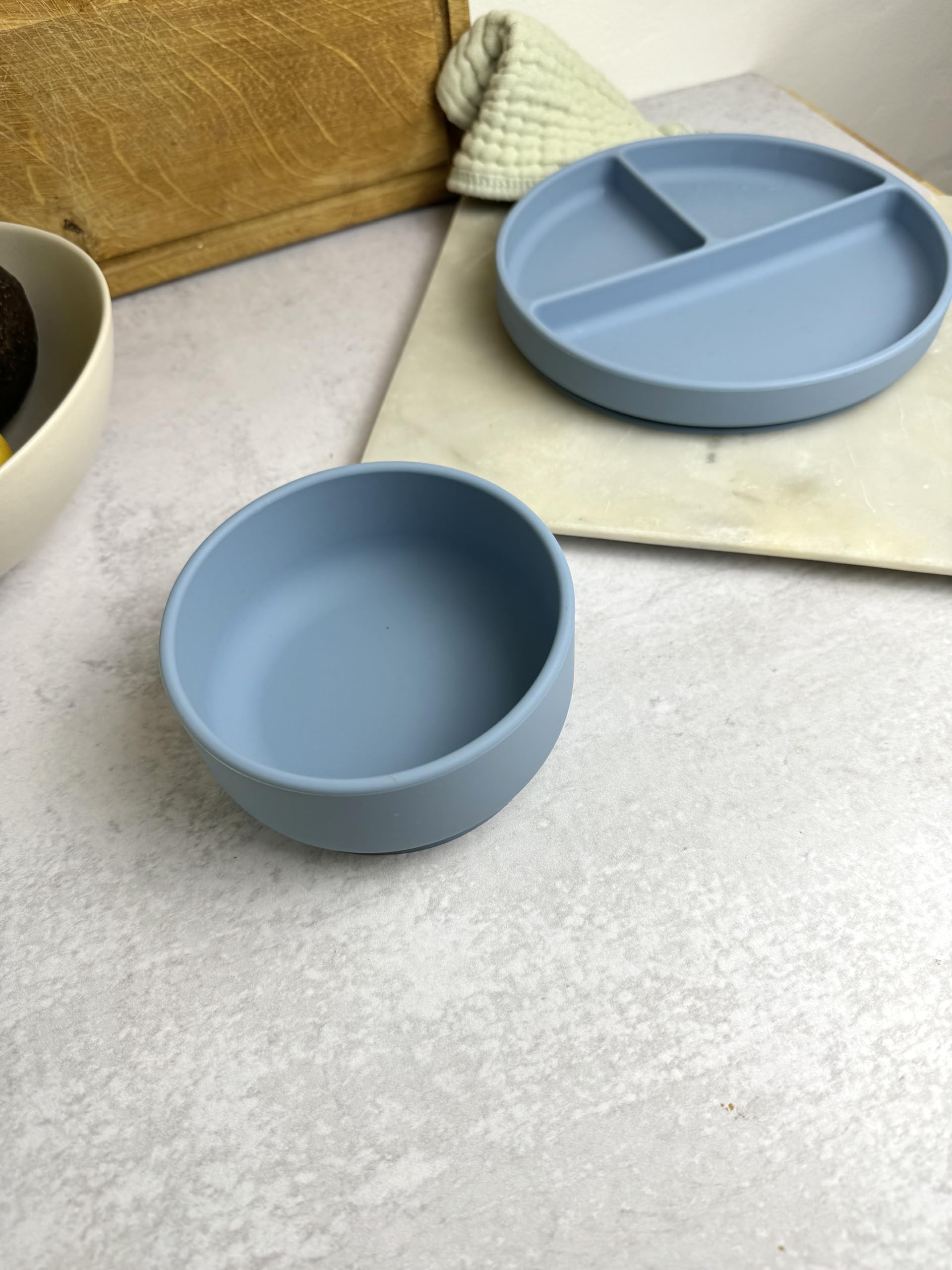 Placa de Succión de Silicona dollop Azul Pizarrón Sin BPA