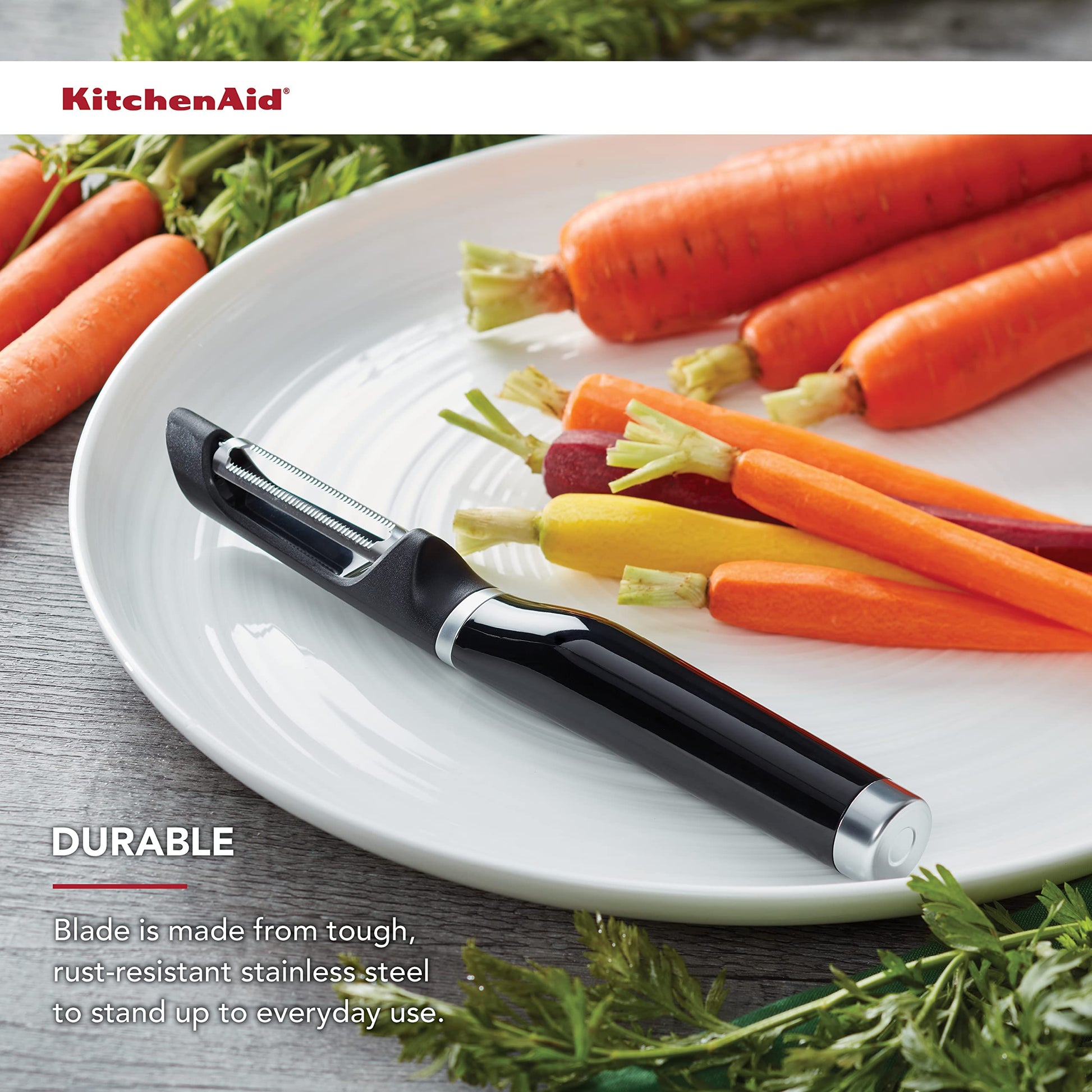 KitchenAid Classic Euro Peeler, 8.6 pulgadas, negro