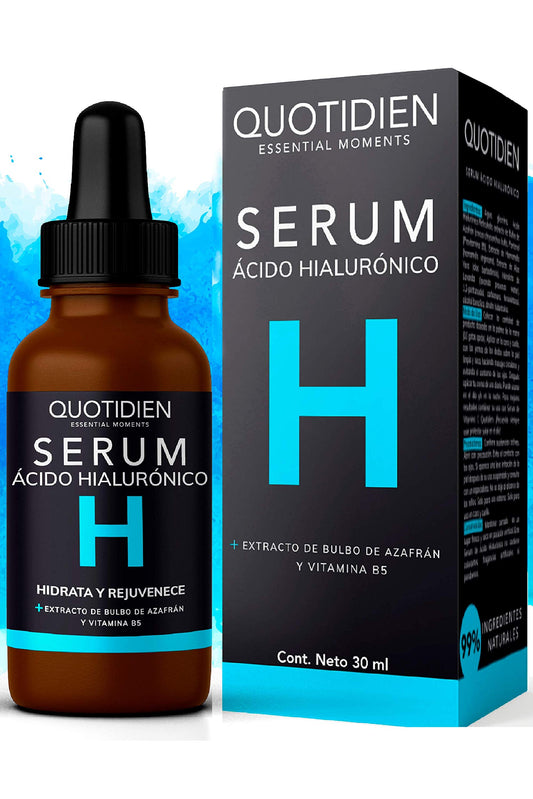 Serum Ácido Hialurónico Facial + Vitamina B5 + Extracto de Bulbo de Azafrán | 99% Ingredientes Naturales | Hidratación Intensa | Skin Care Ideal para todo tipo de piel-30ml