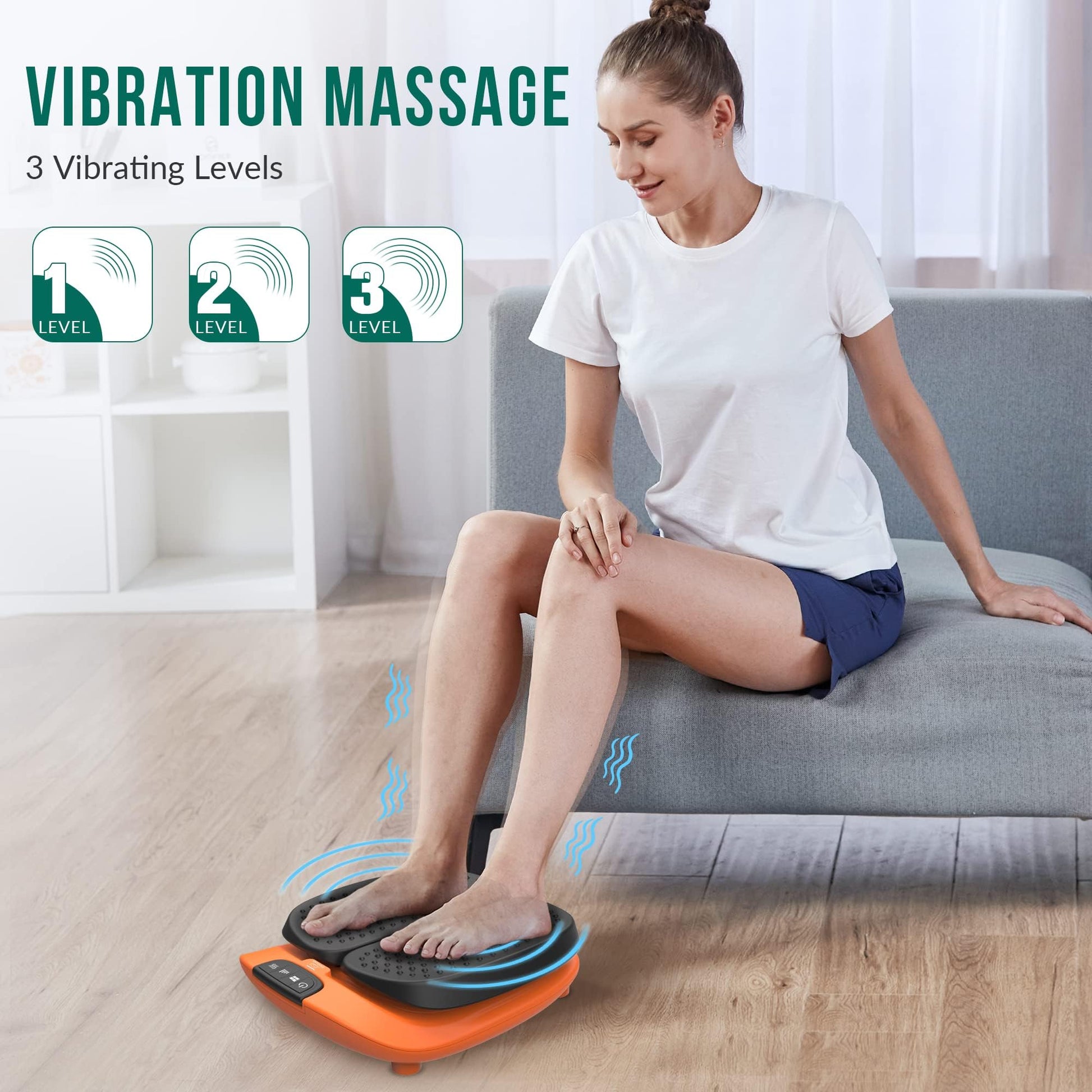 Masajeador de Pies Snailax Vibración y Calor Control de Aplicaciones Ajustable para Circulación y Fascitis Plantar