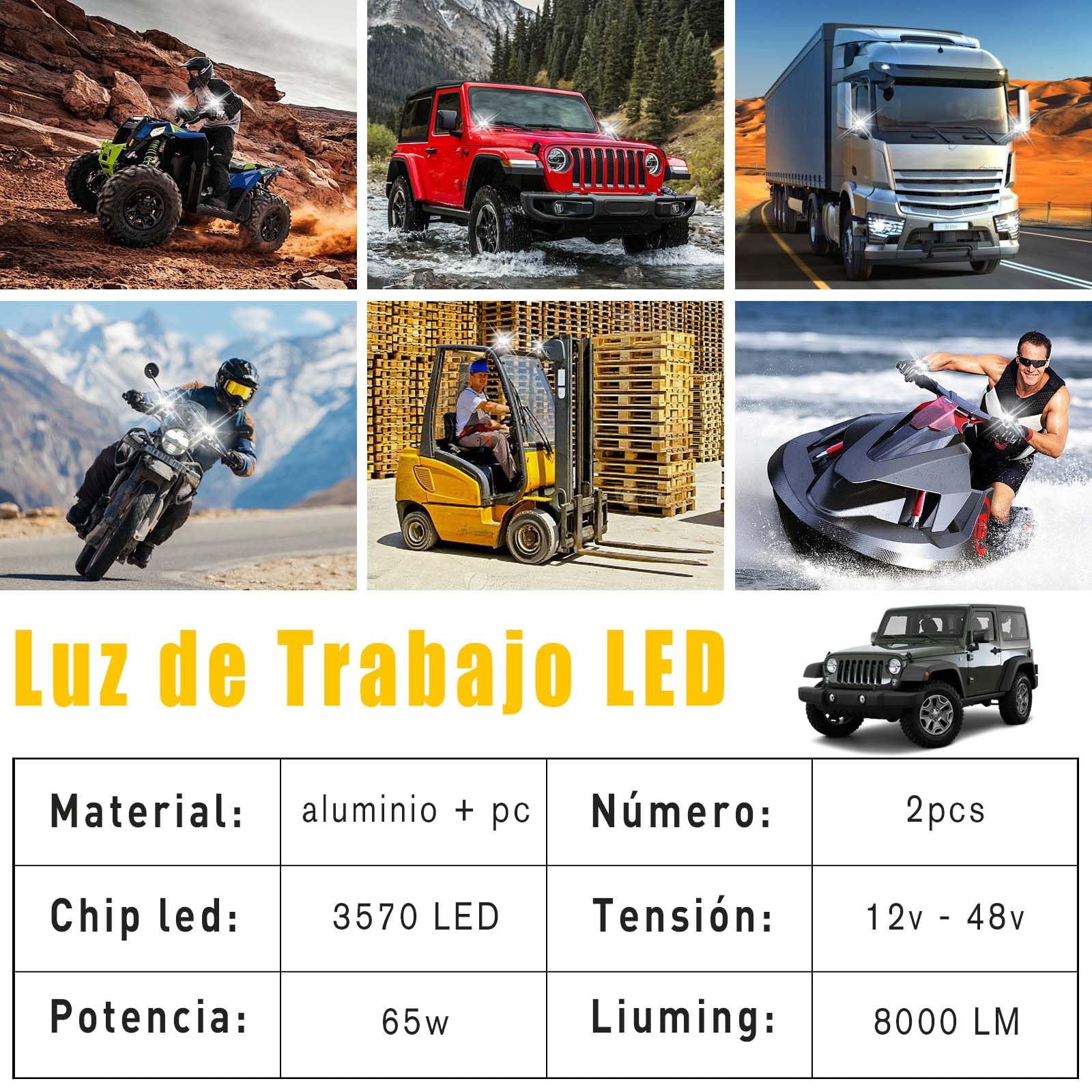 AUTOFAST 65w Luces para Moto, 6500k 8000LM Faros Auxiliares Para Moto,Luz Antiniebla Motocicleta, Exploradoras Para Moto, Faro Led Para Moto Con Lente,Faros De Intermitentes para moto - 2pcs