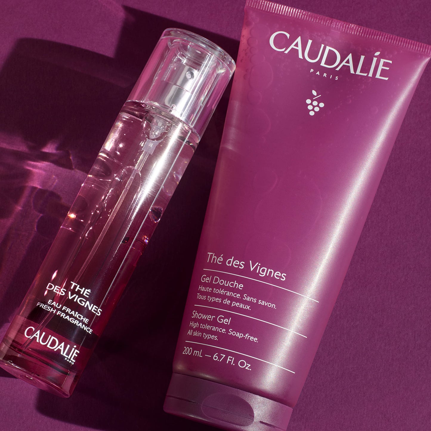 Caudalie Gel de Ducha Hidratante Corporal Thé des Vignes, Vegano, Sin jabón, Ultrasuave - 200 mL