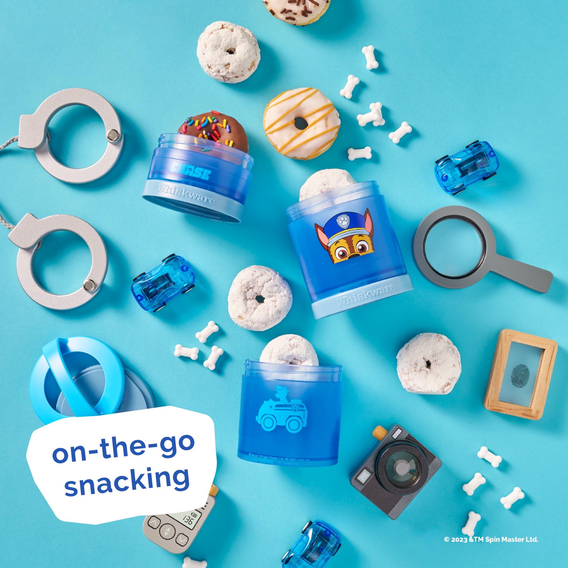 Whiskware Paw Patrol - Recipientes apilables para bebés, niños y niños, recipientes de almacenamiento de alimentos duraderos para guardería, viajes en coche y avión, aptos para lavaplatos, persecución
