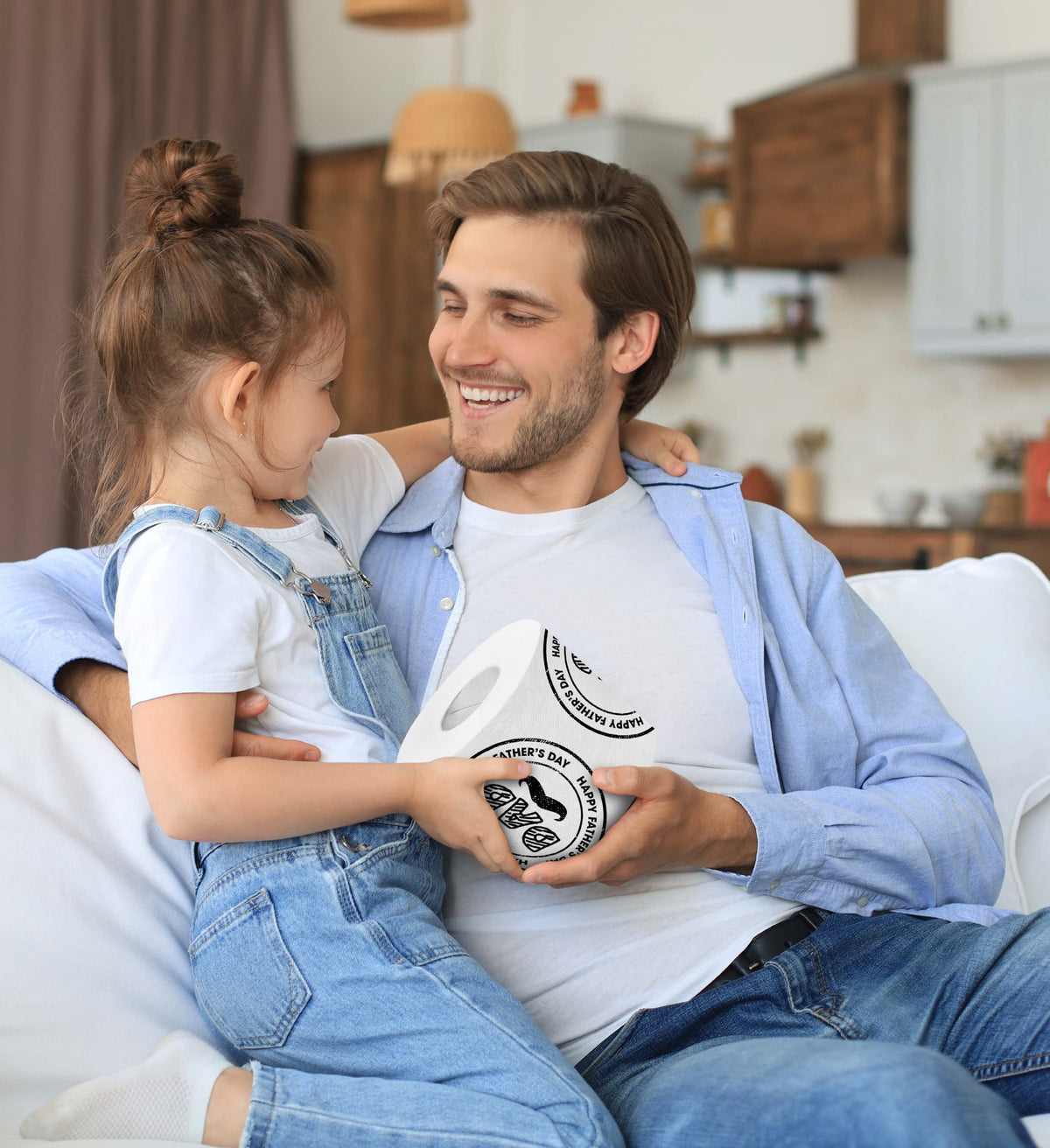 Rollo de Papel Higiénico Impreso TP El Hombre Más Grande del Planeta para el Día del Padre, Broma Divertida para Papá, Marido o Novio