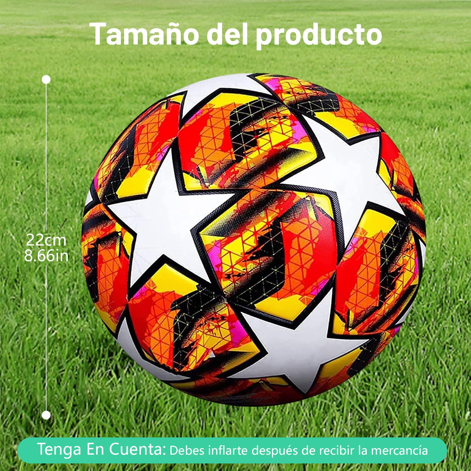Balón de Fútbol QMCZLA Blanco Entrenamiento para Adultos y Niños