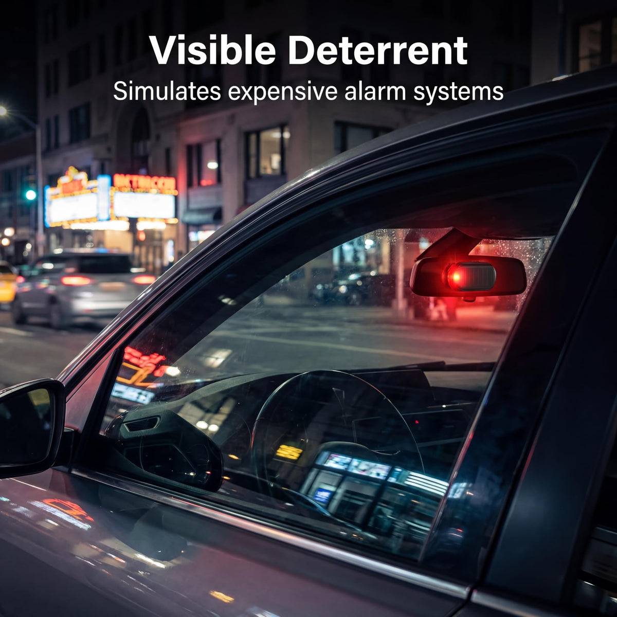 Dispositivo de Alarma Simulado ANKI HAPPIGO Rojo con Luz LED Antirrobo para Coche