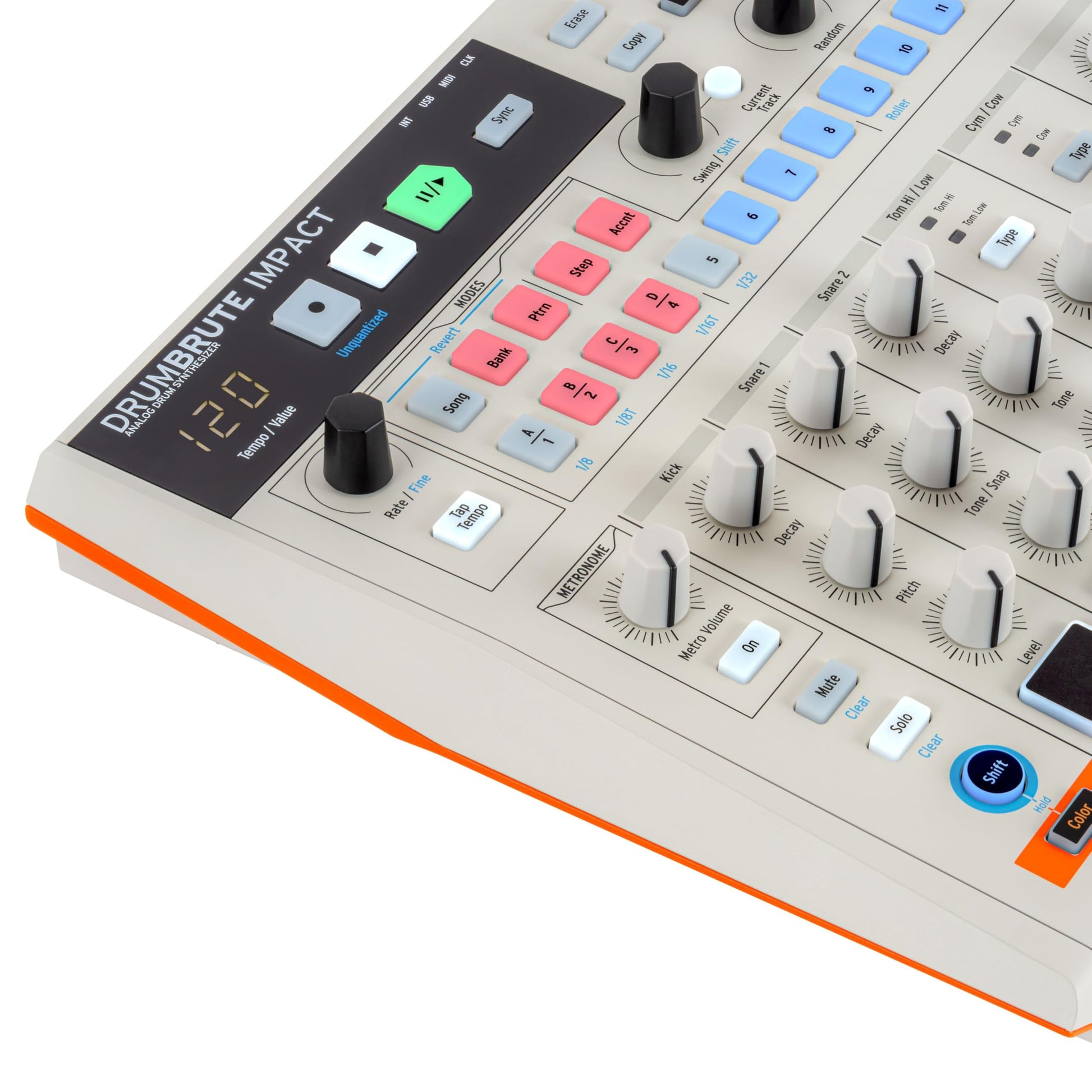 Arturia DrumBrute Impact 1984 - Máquina de tambor analógica, color blanco