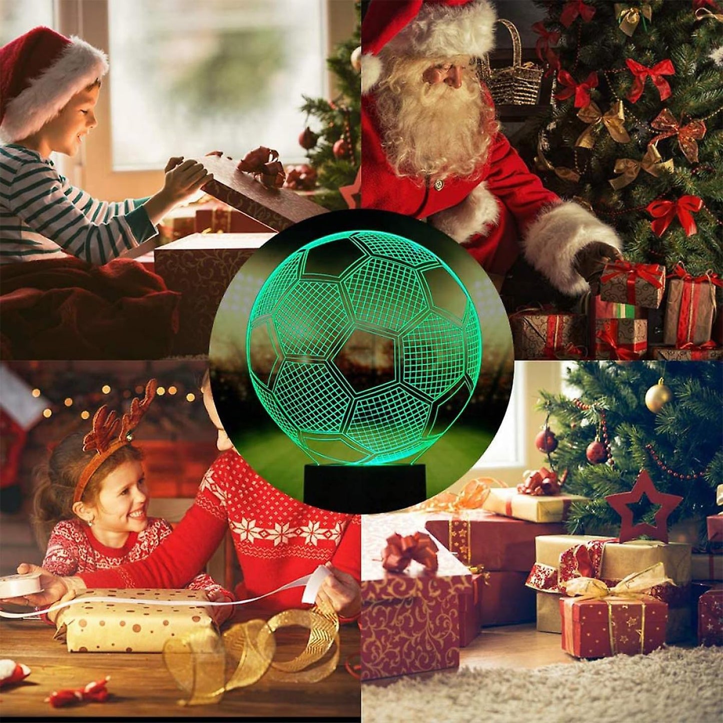 Lampara para Futbol Niños, Lámpara de Colores 3D, Lampara para Niños Habitacion, 16 Colores con Control Remoto,Regalos para Niños y Niñas(Estilo Dos(16 Colores))