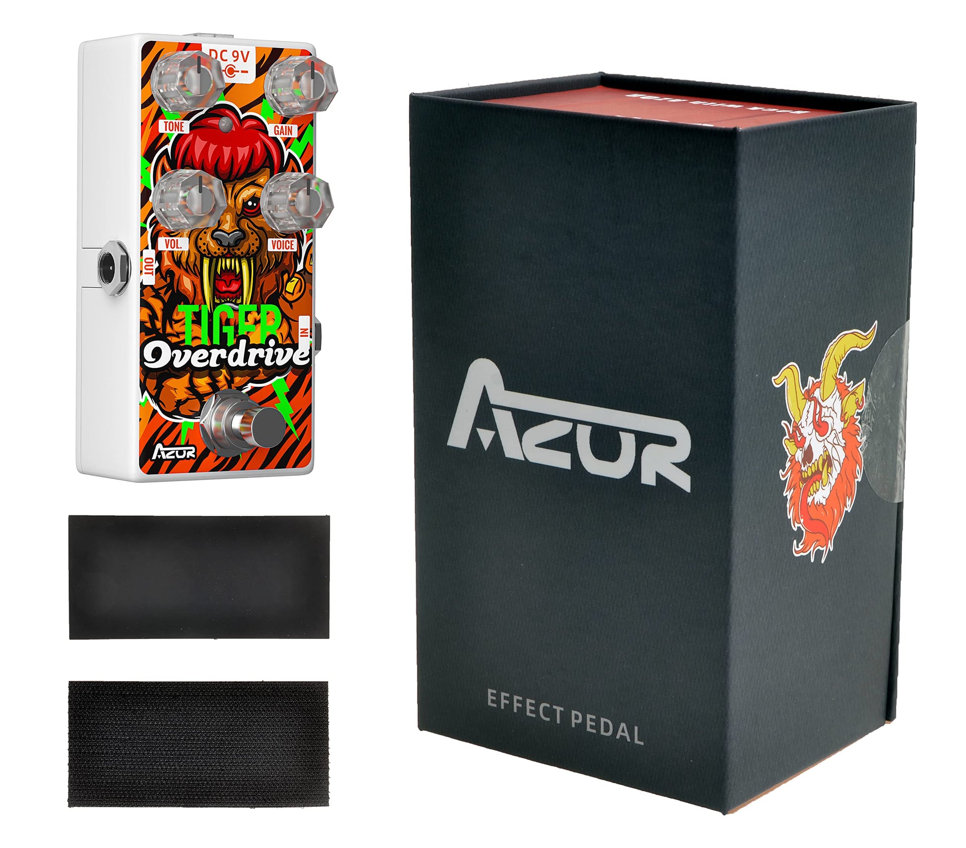 AZOR Overdrive - Pedal de efecto de guitarra analógica, clásico, efecto de conducción de tigre, para guitarra eléctrica, pedal de derivación real