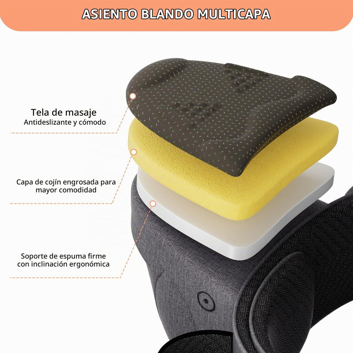 HKAI Portabebés eléctrico con asiento de cadera, cintura ajustable y malla transpirable, soporte ergonómico con superficie antideslizante de asiento de cadera para recién nacidos y niños pequeños,