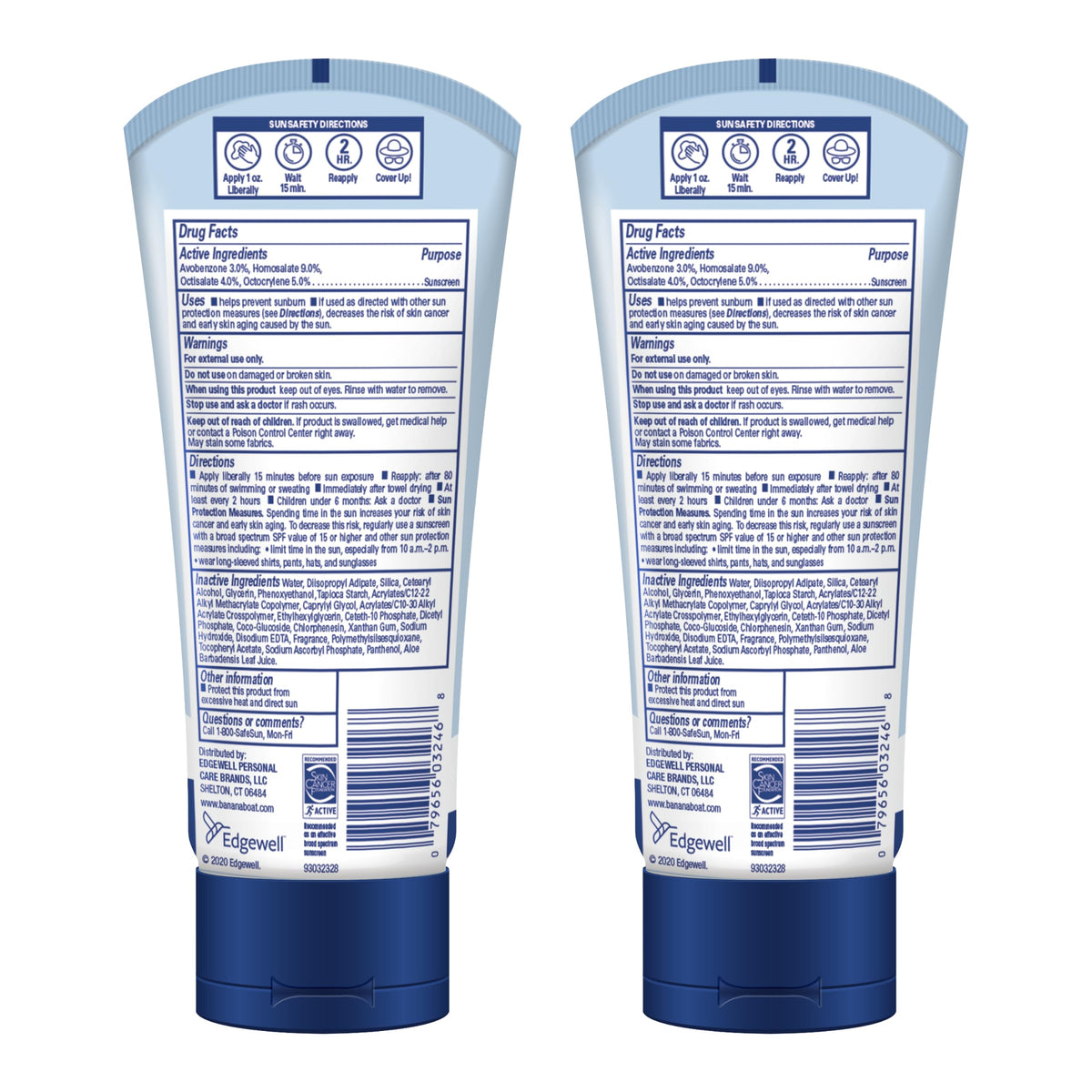 Protector Solar Loción Banana Boat Light As Air SPF 50 Amplio Espectro 6oz 2 Unidades