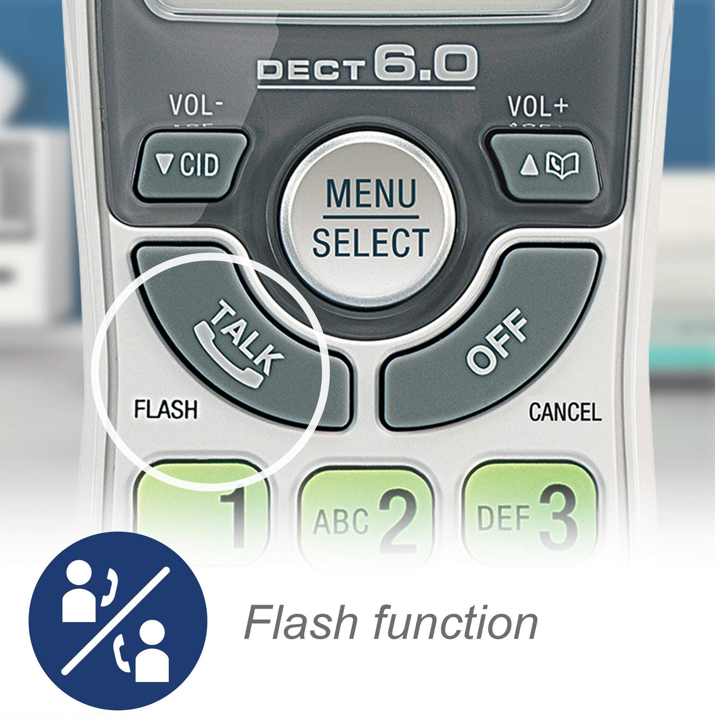 Telefono Inalambrico Vtech Detec 6.0 Digital Cs6114 Blanco