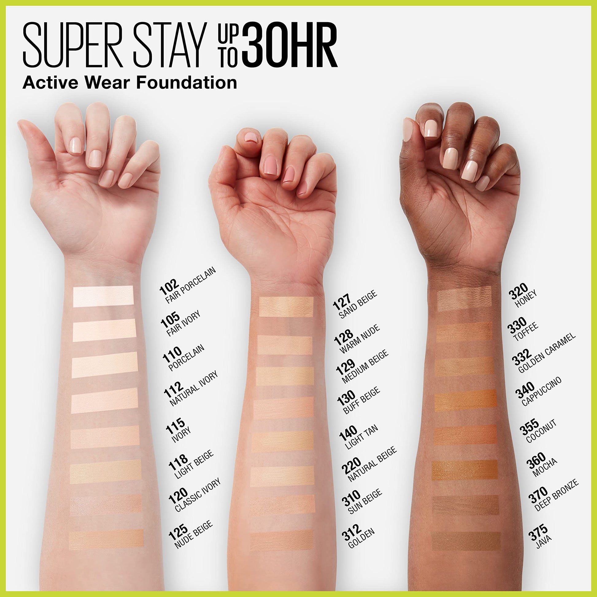 Base de Maquillaje Maybelline Sun Beige Cobertura Total
