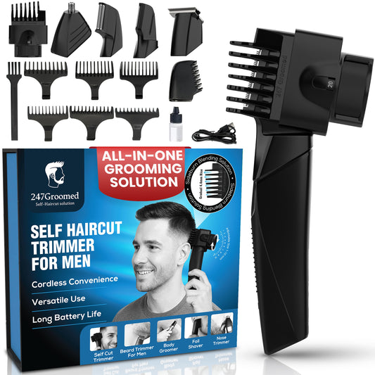 Cortadora de Pelo Automático 247 Negro para Hombre con Recortadora y Afeitadora