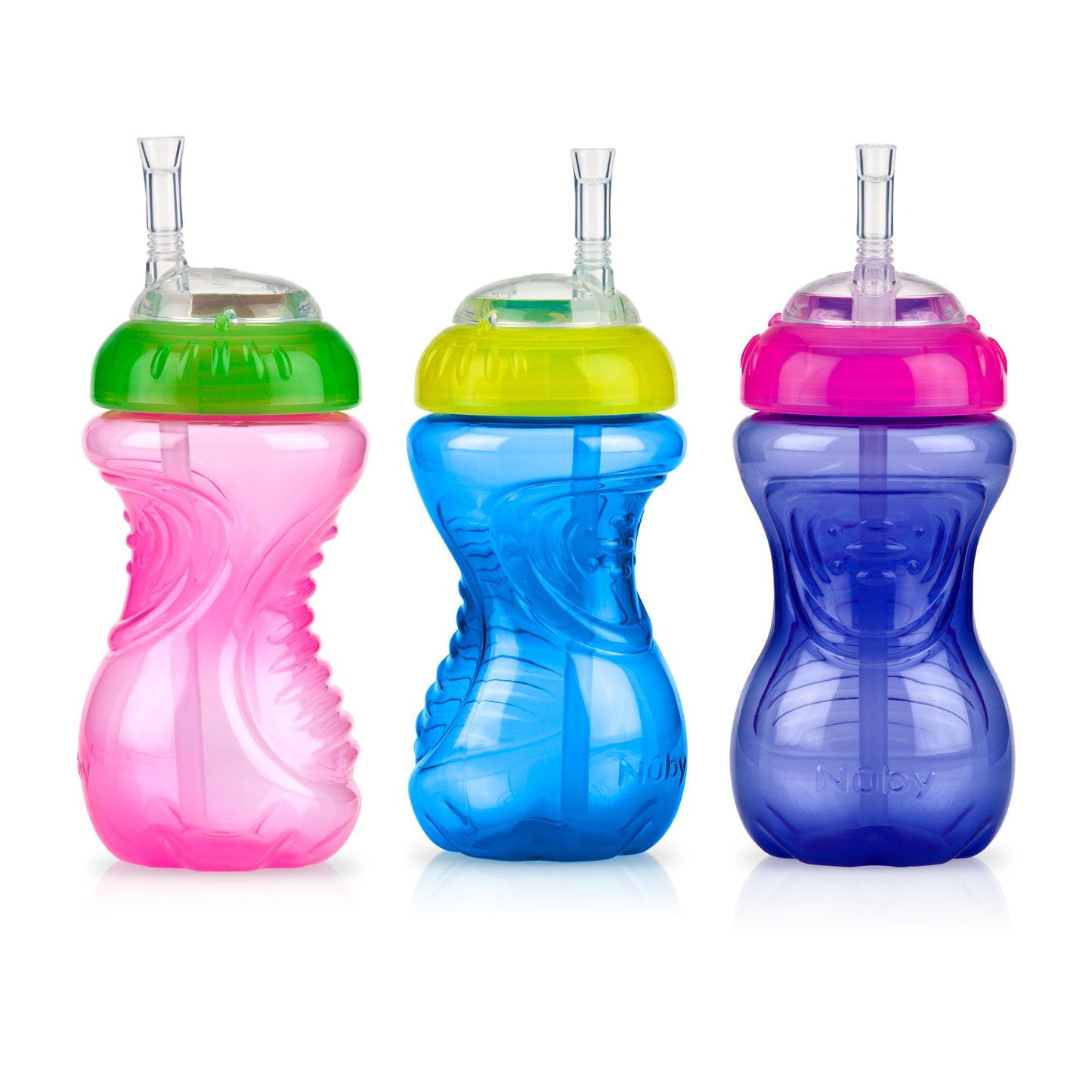 Vasos Antiderrame Nuby Multicolor con Popote Flex para Niña