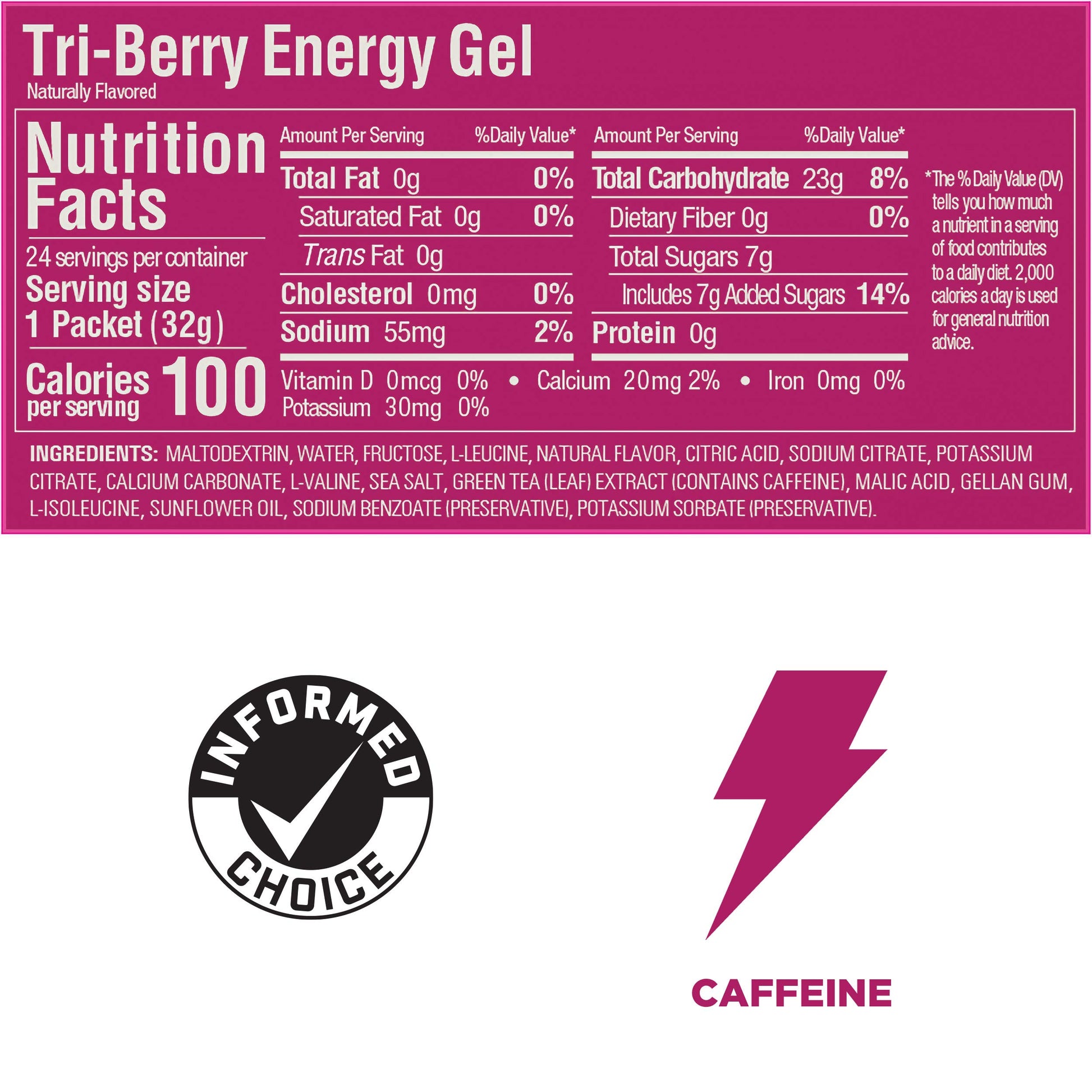 GU Energy Labs Original, Gel Energético de Nutrición Deportiva, 3 Bayas, Caja de 24 Piezas