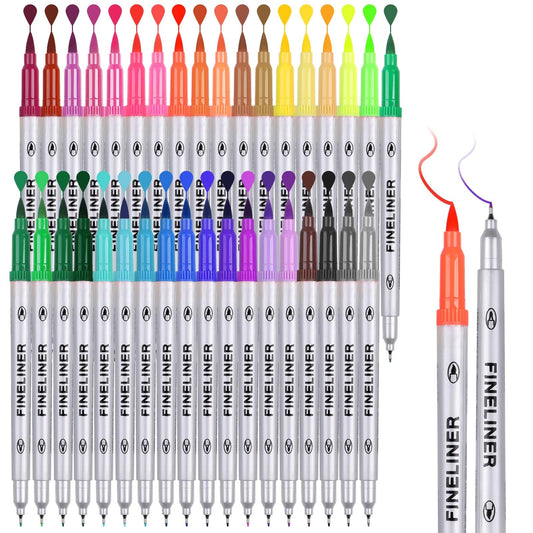 GeeRic 36 rotuladores artísticos,de 0.4mm/3mm Pinceles Acuarela de Pintura para Acuarela Puntas Caligrafía Arts Marcadores Surtidos Pequeño Grande de Agua Soluble Lápices Pinceles para Acuarela