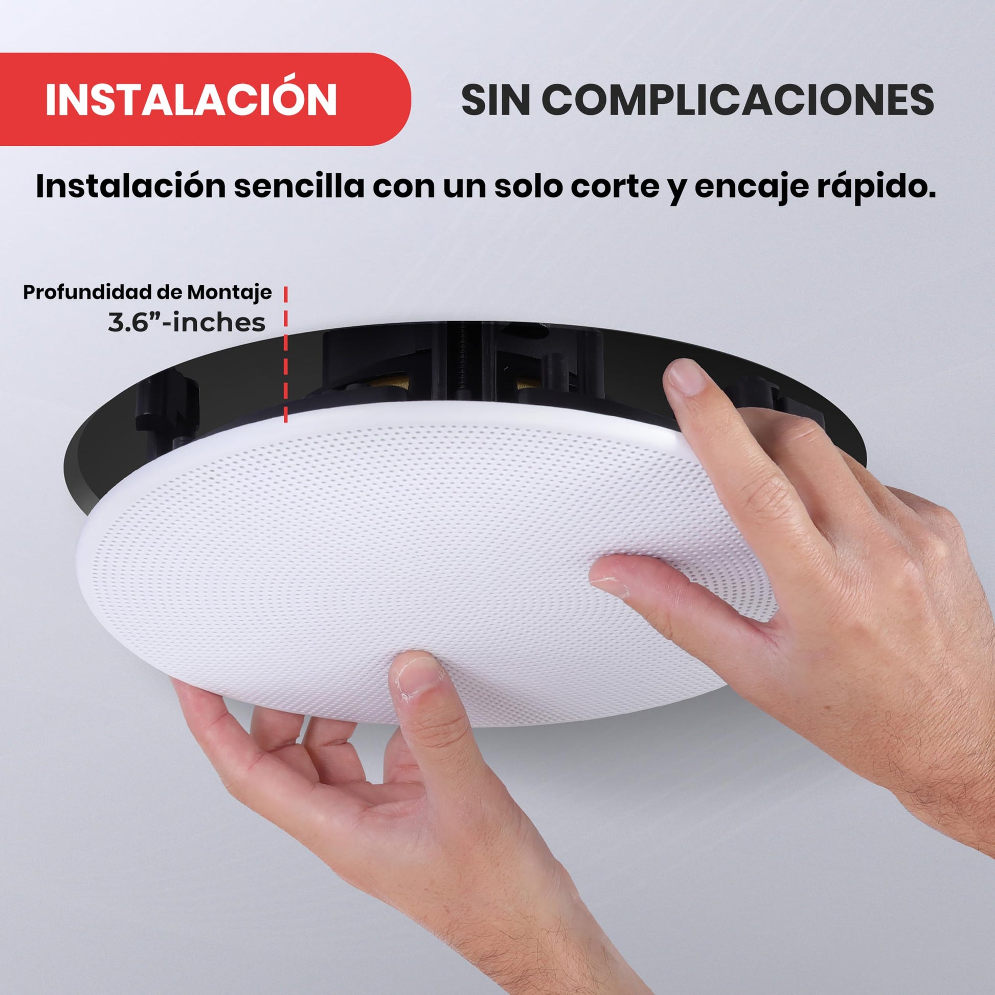 Pyle Par de Altavoces Empotrables de 8 Pulgadas para Techo o Pared de 2 Vías - Sistema de Sonido Estéreo de Rango Completo - Potencia de 250W, Blanco