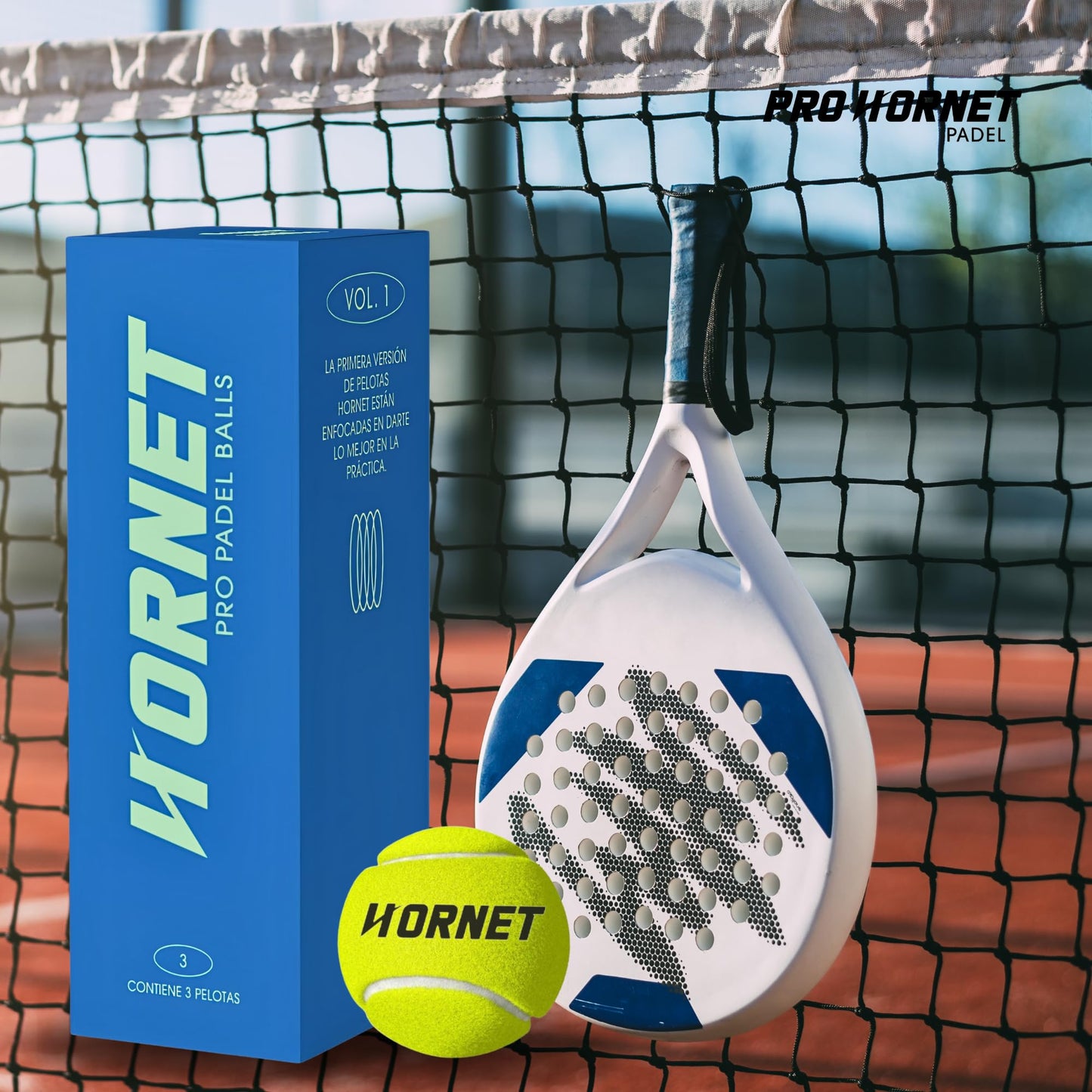Pelotas de Padel Pro Hornet Amarillas Sin Presión para Profesionales y Entrenamientos