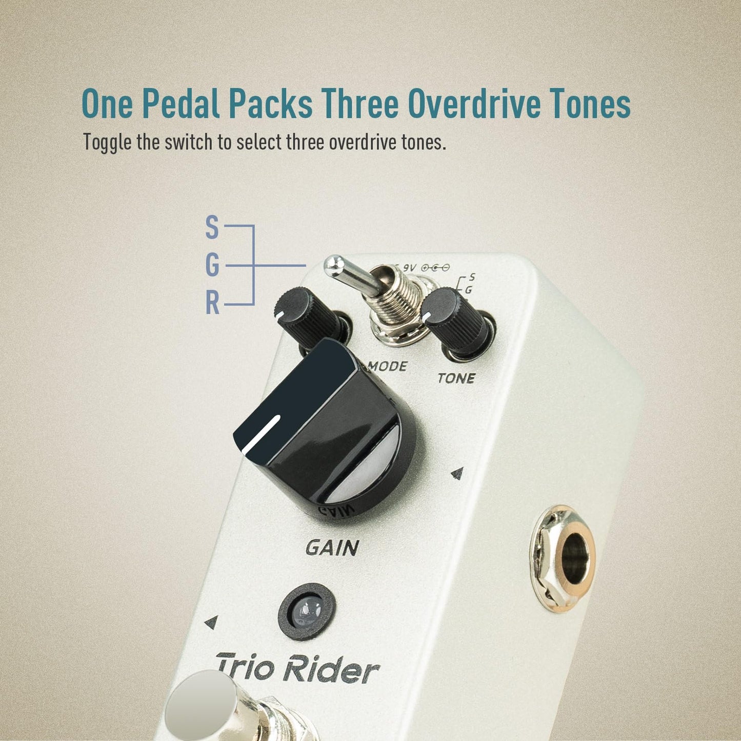 Pedal de Guitarra Overdrive SONICAKE 3 Sonidos Legendarios para Guitarra Eléctrica y Bajo