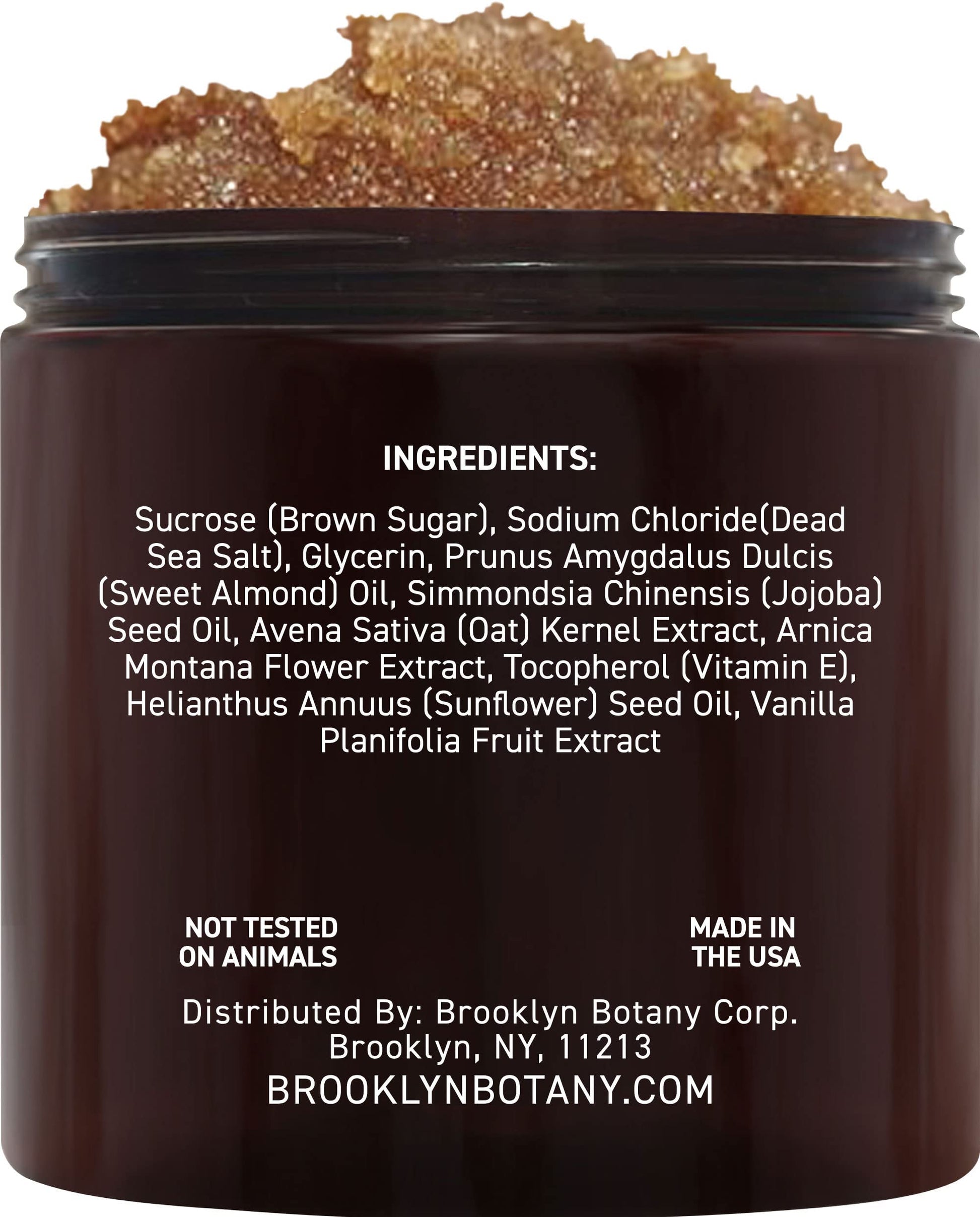 Brooklyn Botany - Brown Sugar Body Scrub - Exfoliating Face Scrub & Body Scrub for Cellulite, Stretch Marks, Skin Blemishes, and Varicose Veins, 10 oz