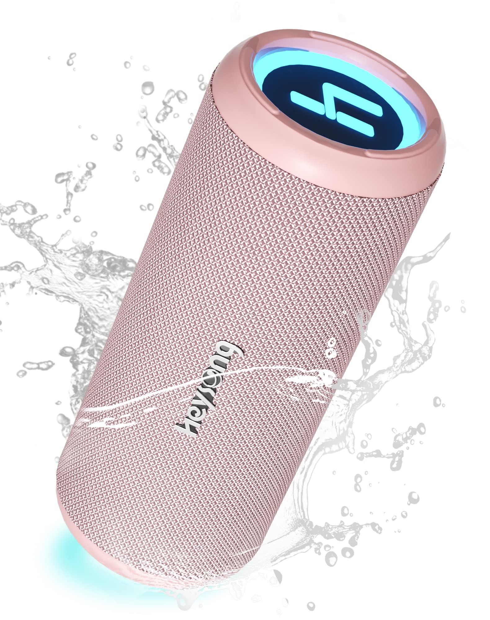 HEYSONG Bocina Bluetooth 5.3 30W para Fiestas Luz RGB, Altavoz Portátil Impermeable IPX6, AUX, Micro SD,TF Tarjeta, USB, stéreo de Doble emparejamiento bocinas para Viaje, Fiesta, Hogar - Rosa