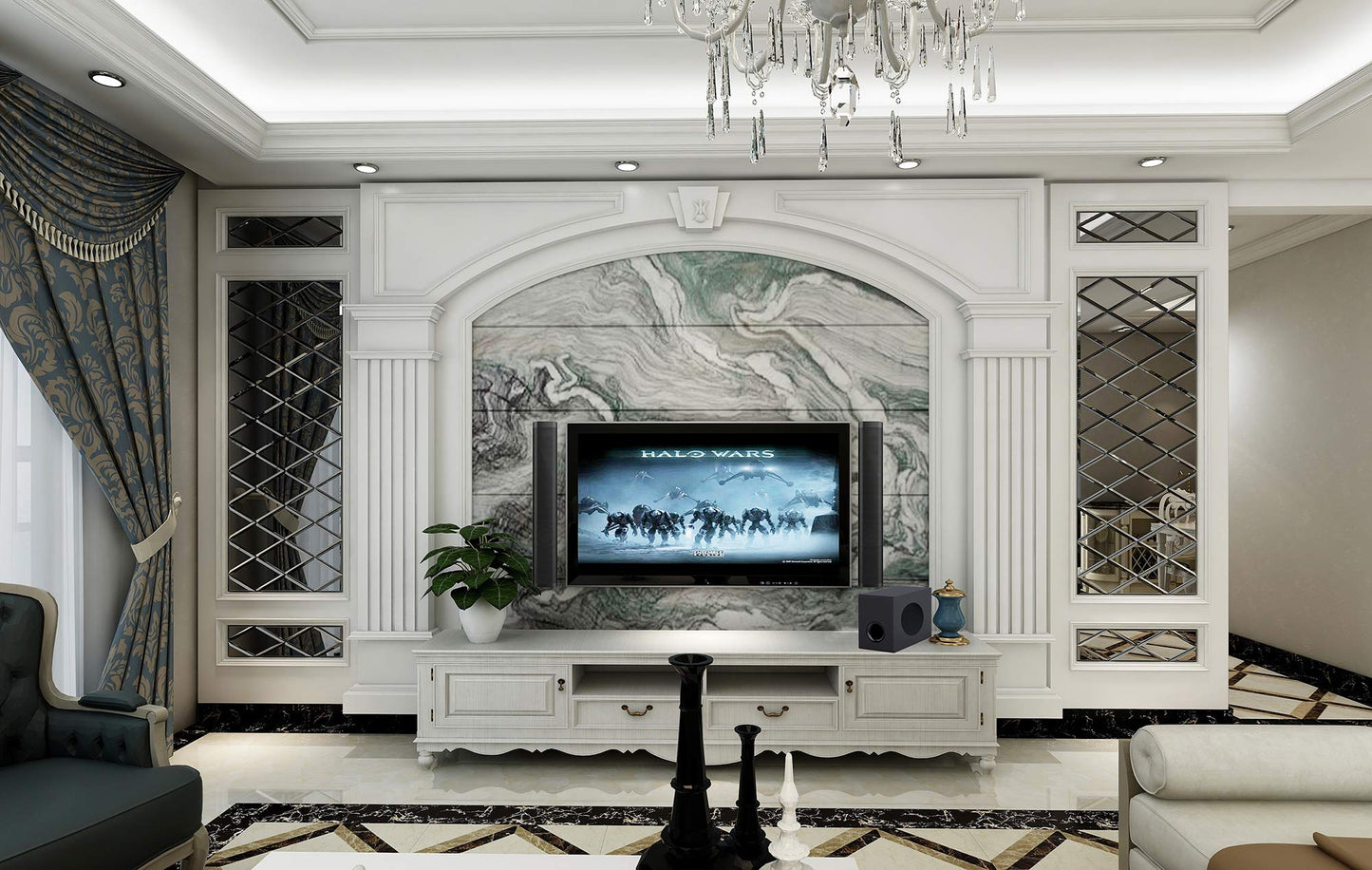 Barra de Sonido SAMTRONIC 2.1 Canales con Subwoofer Desmontable para TV de 37 Pulgadas y Juegos