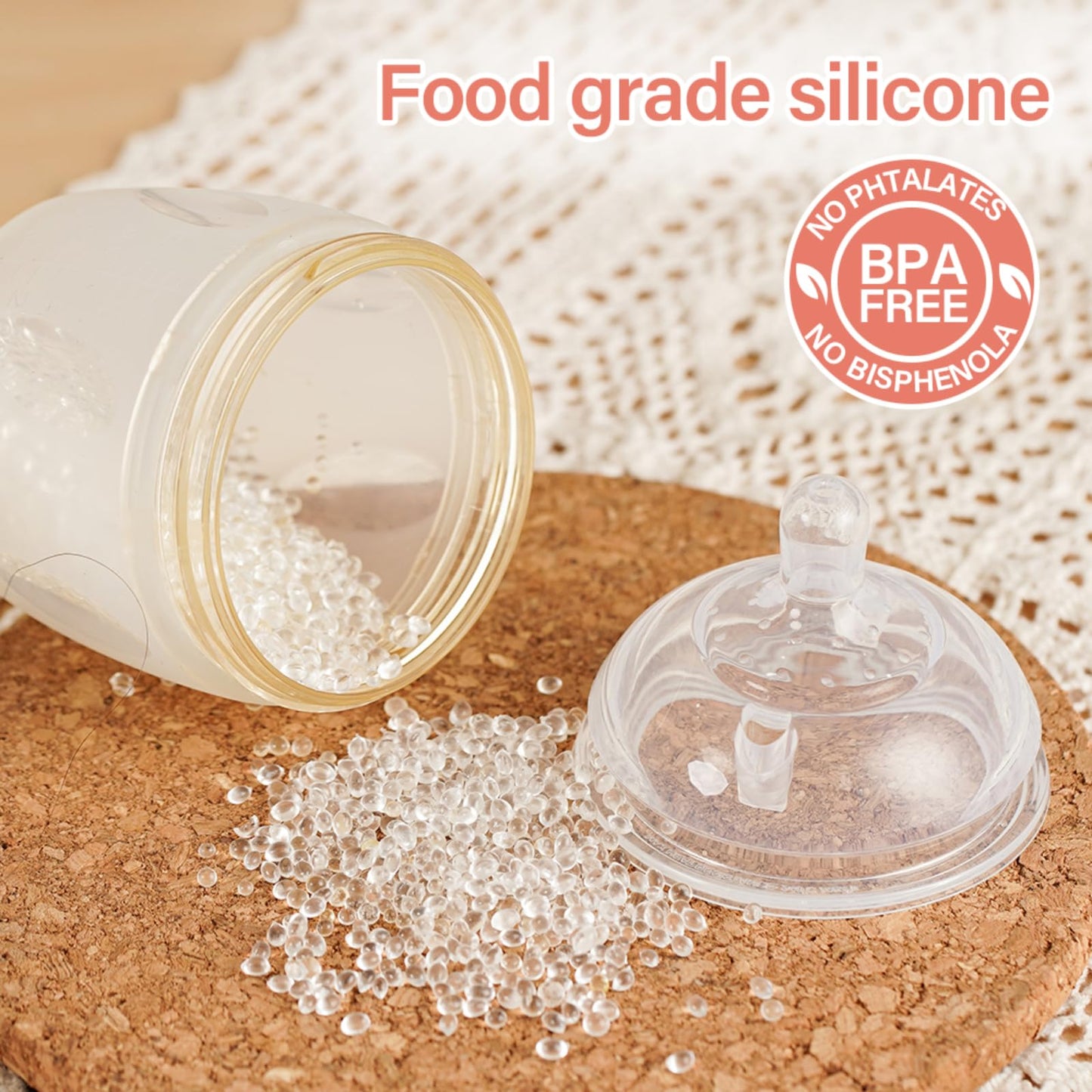 Haakaa Gen.3 - Tetina de silicona anticólicos para biberones, 100% silicona para biberones, flujo medio, 3 m+, 2 unidades