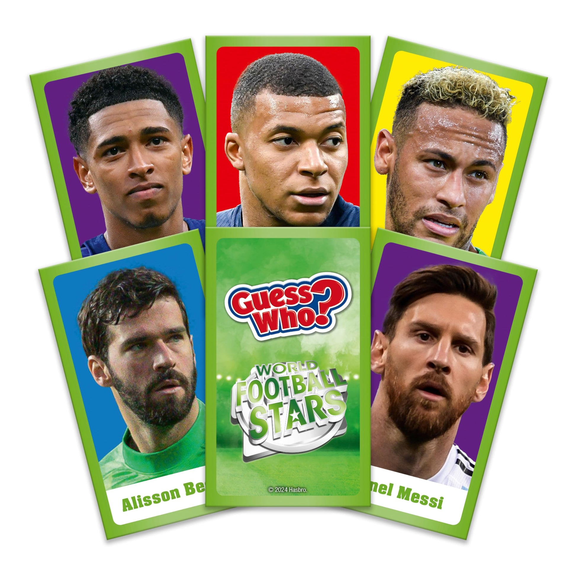 Juego de Mesa Winning Moves Estrellas del Fútbol Mundial verde, Adivina Quién de Messi y Ronaldo para Niños a Partir de 6 Años