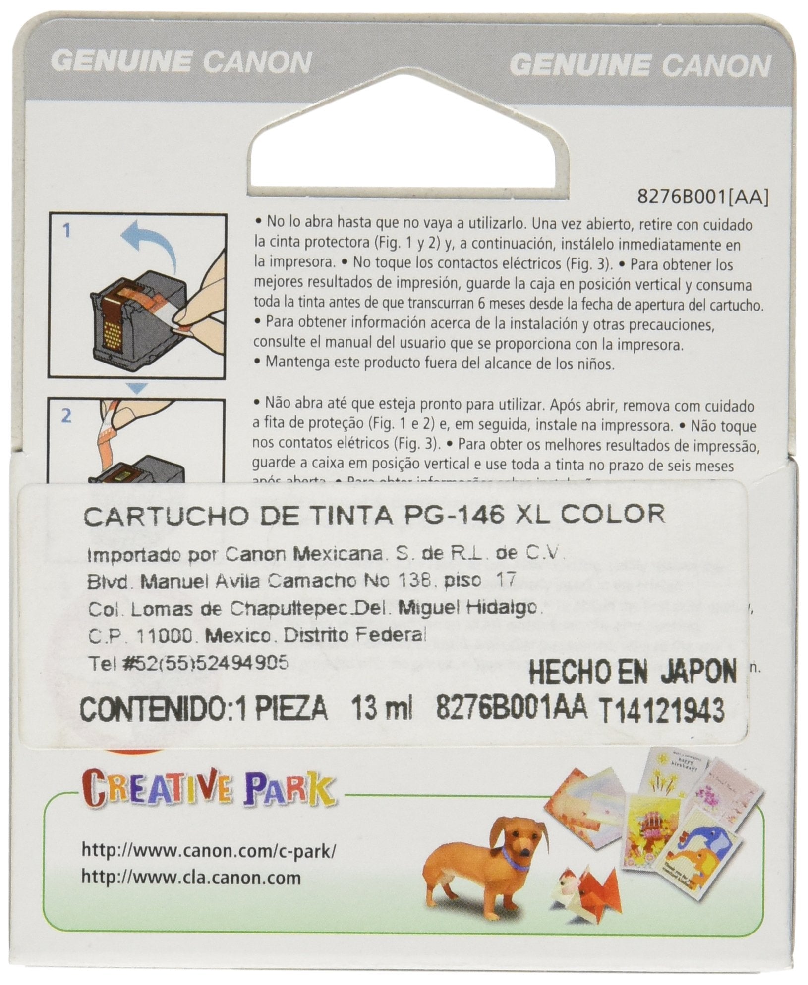 Canon Cartucho de Tinta PIXMA CL-146 XL de Color + GI-190 BK Lam