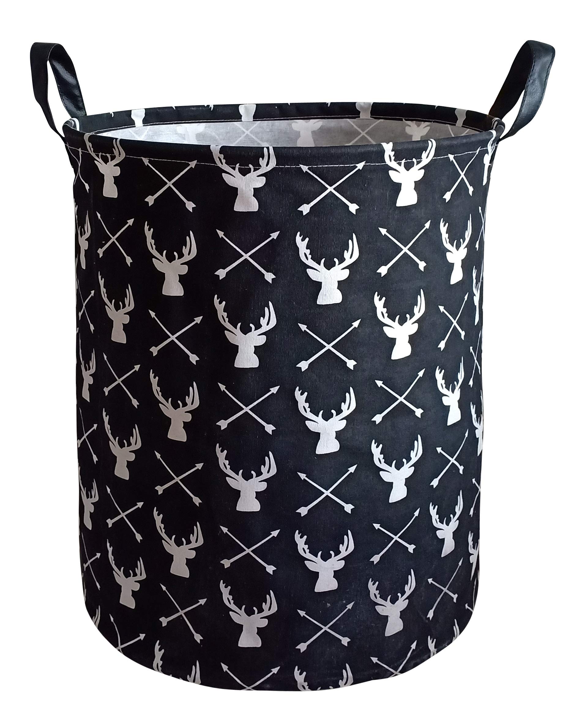 KUNRO - Cesta de almacenamiento redonda de gran tamaño, con revestimiento impermeable, organizadora, para guardería, ropa y juguetes