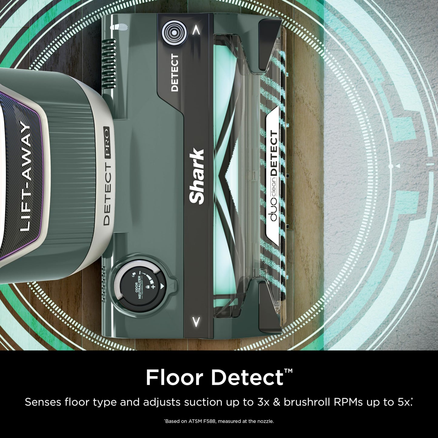 Shark Detect Pro Lift-Away ADV Aspiradora Vertical sin Bolsa con DuoClean Detect, Filtro HEPA, antialérgenos, Potente succión y tecnología neutralizadora de olores, Evergreen, LA802