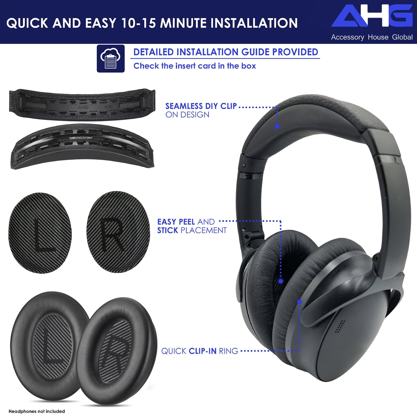 Bose QuietComfort (edición 2023), QC45, QCSE, QC35, QC35 II Combo Pack (AHG-QC-2023-BLACK-COMBO)
