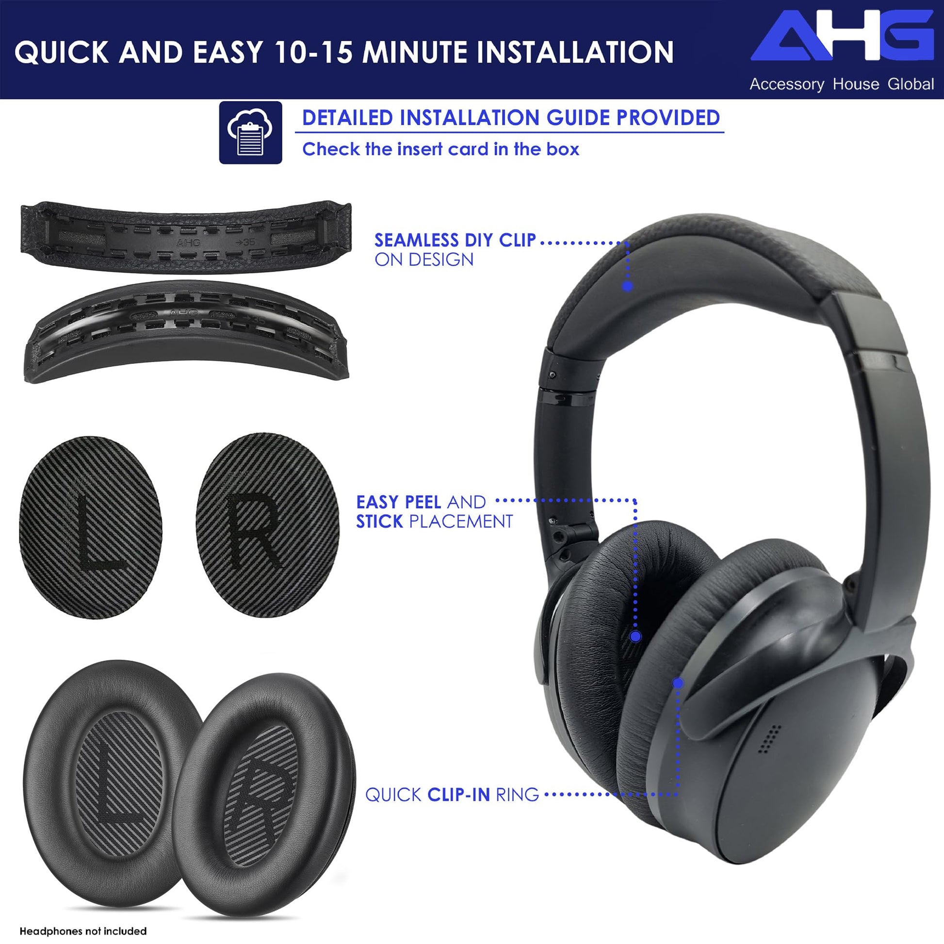 Bose QuietComfort (edición 2023), QC45, QCSE, QC35, QC35 II Combo Pack (AHG-QC-2023-BLACK-COMBO)