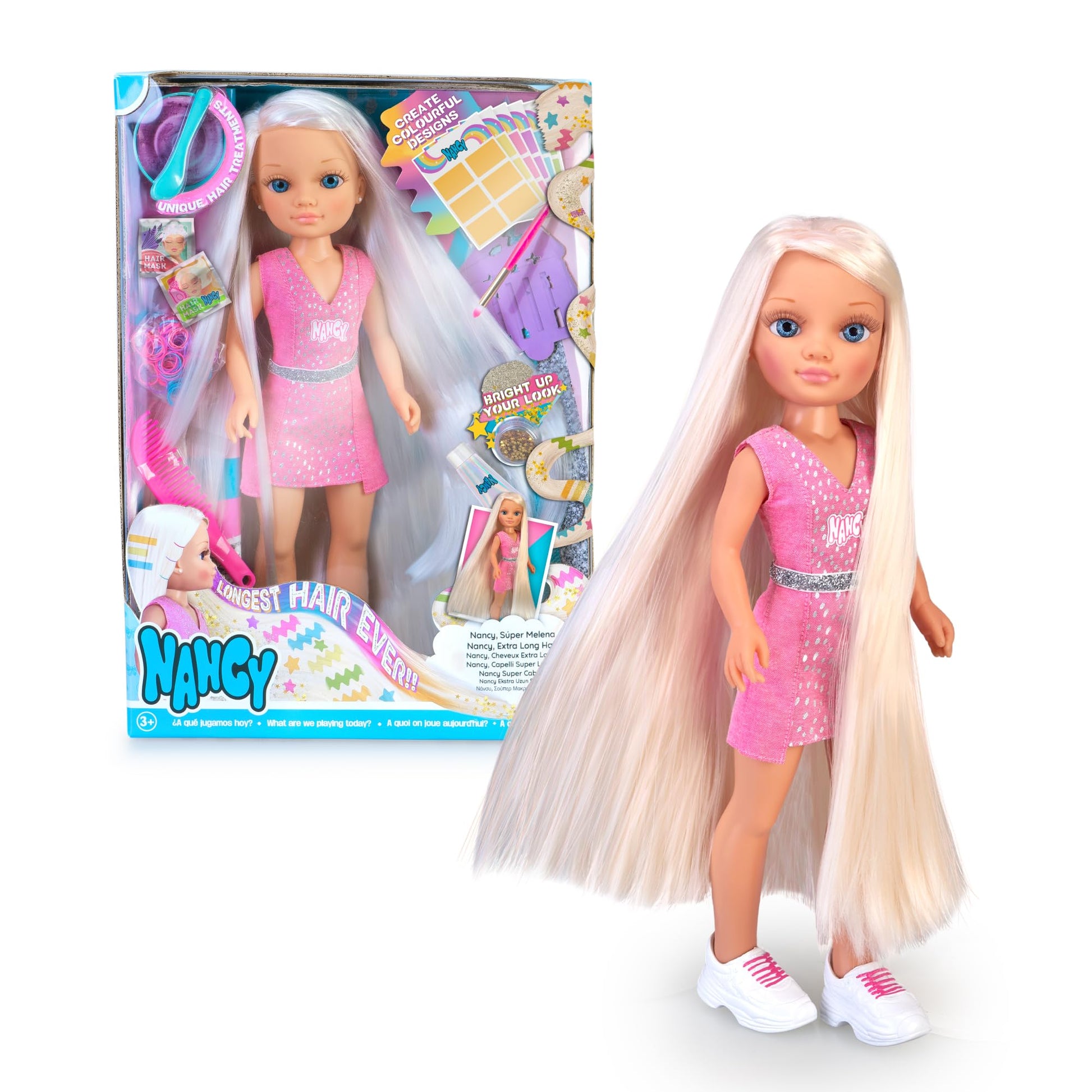 Muñeca Nancy pelo súper largo Famosa pupurina y mechas