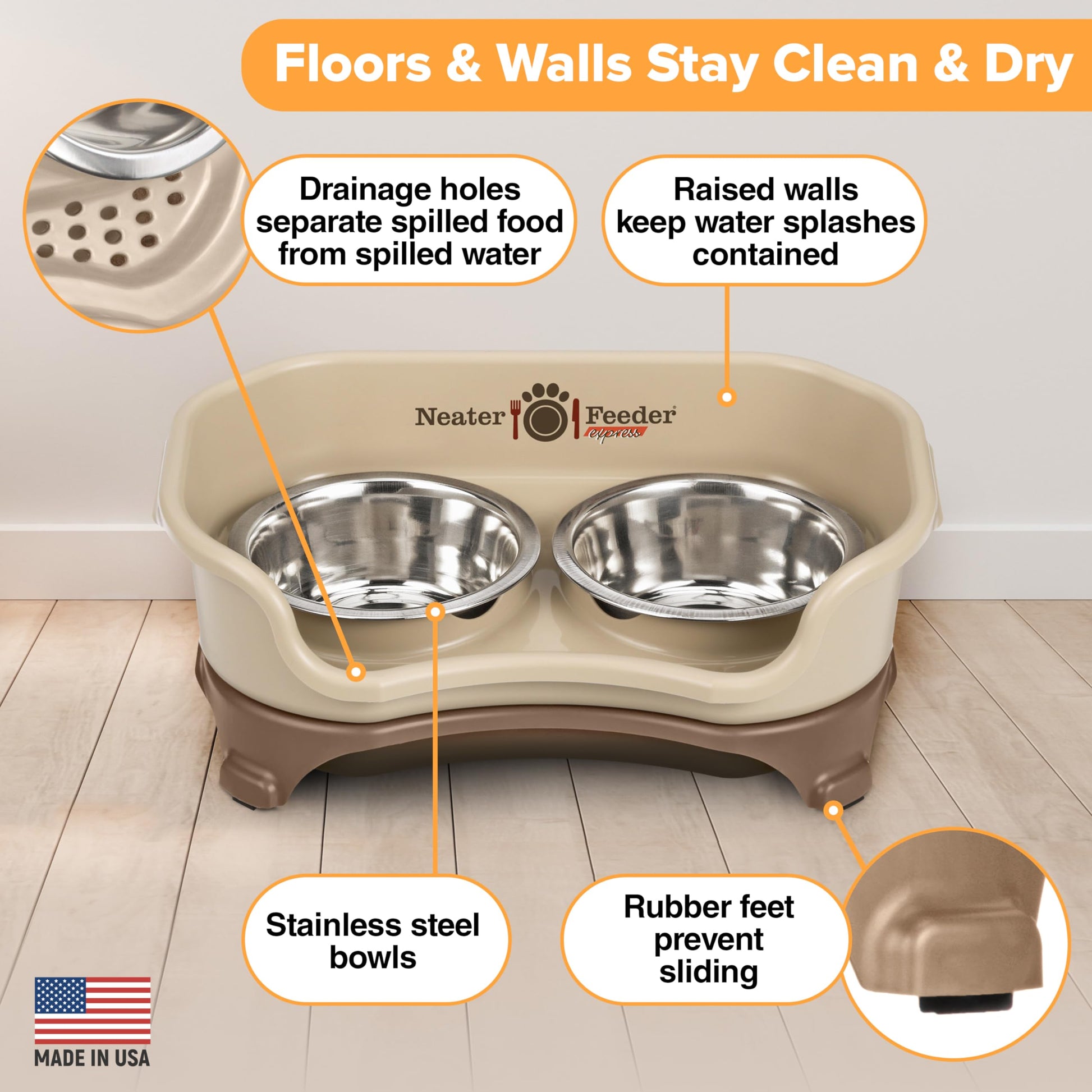 Comedero Neater Feeder Express Acero Inoxidable Diferenciador para Perros Pequeños