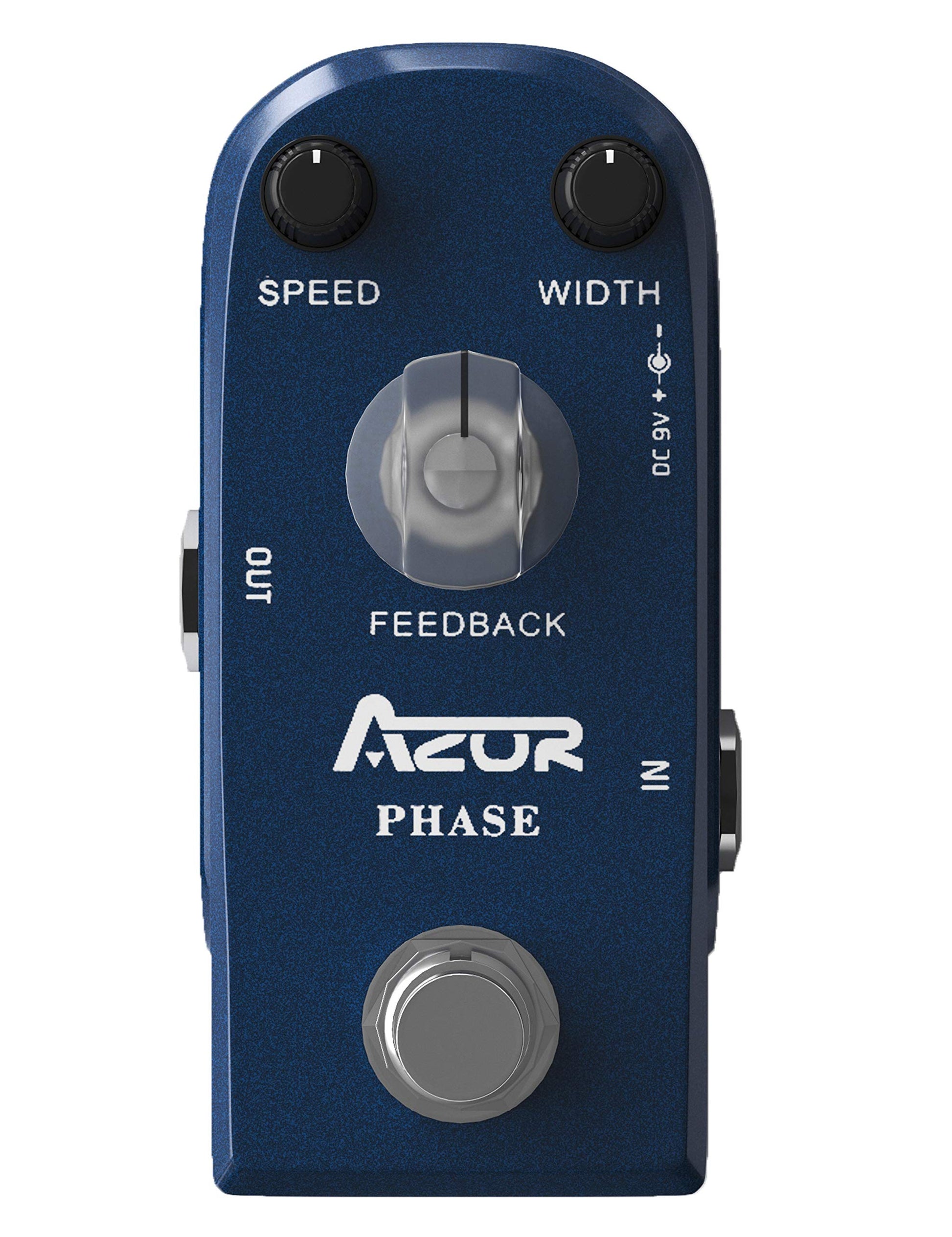 AZOR Pedal de fase mini pedal de efecto analógico para guitarra eléctrica y bajos, verdadero bypass procesamiento de señal pura, diseño compacto y portátil, uso de escenario y estudio