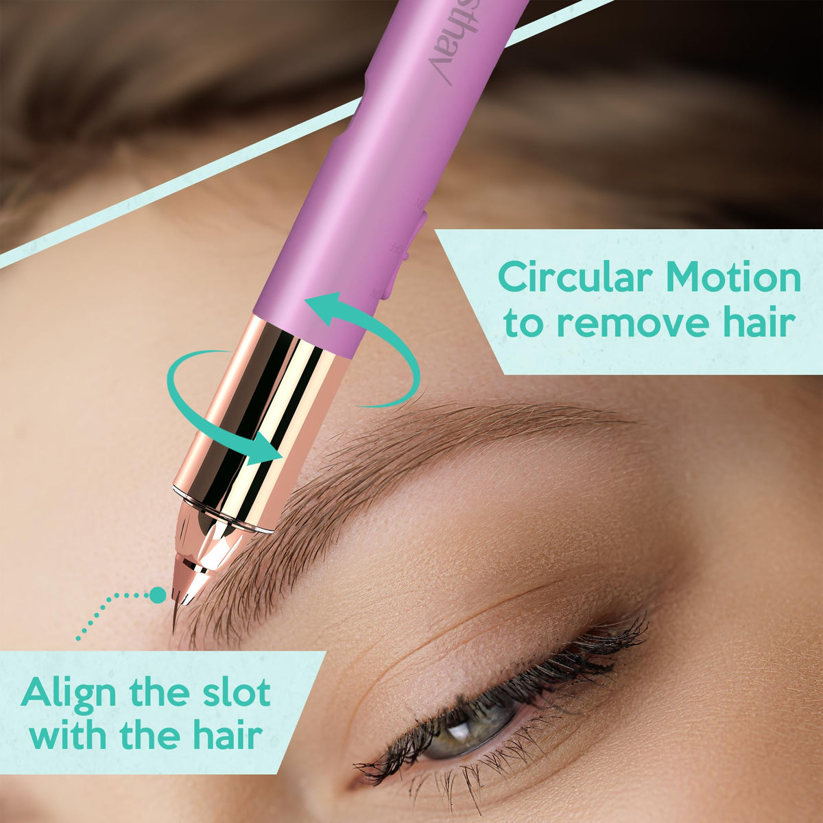 Removedor 2‑en‑1 de Vello para Cejas y Facial para Mujer, Indoloro Flawless