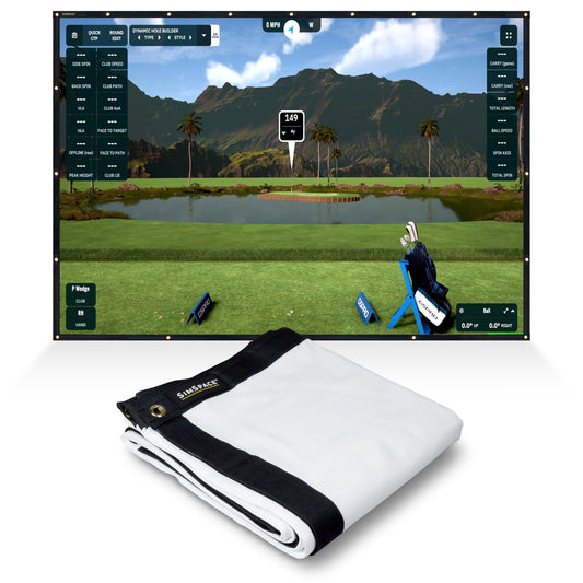 SimSpace Elite - Pantalla de Impacto Unisex para Golf, Color Blanco, 4 x 3 Metros