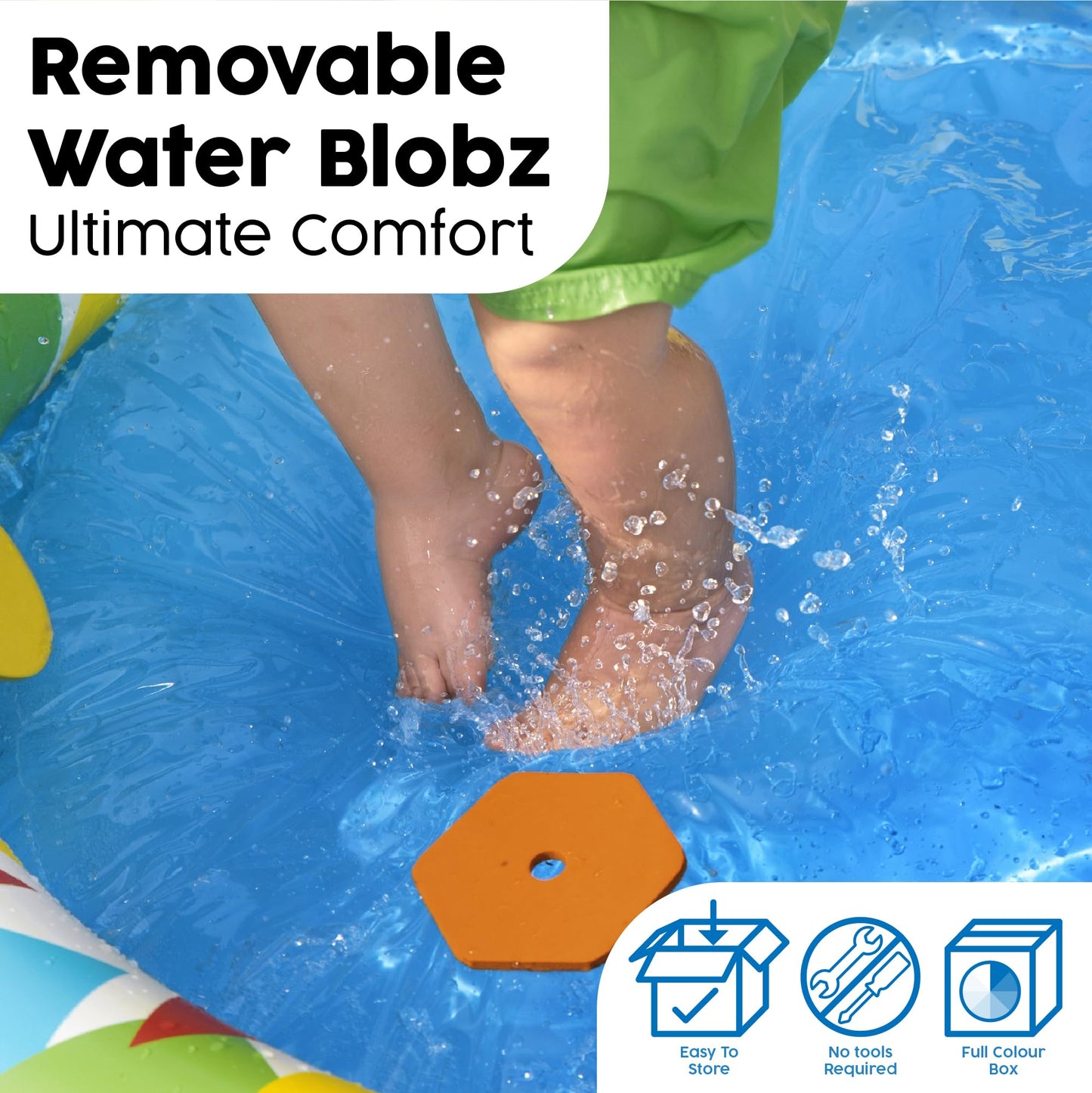 BESTWAY Alberca Inflable didactica con 5 Fig geometricas 45lts 1.20x1.17x.46cm Caja