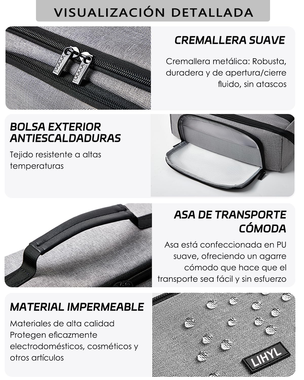 Funda de Viaje para Dyson Airwrap Styler/shark Flexstyle, Funda de Transporte Portátil para Secador de Pelo Dyson Superpersonic, Impermeable, Antiarañazos (doble Negro)