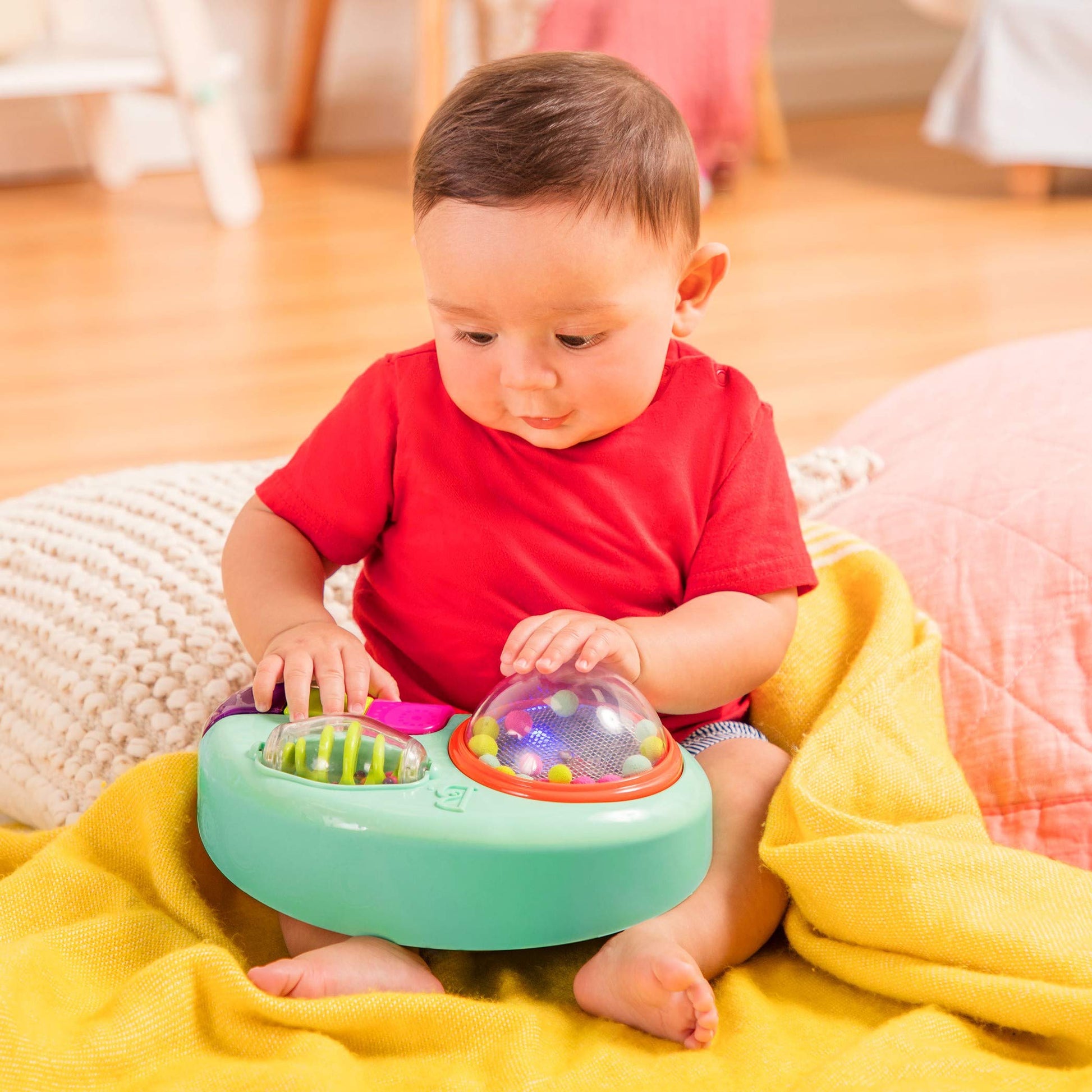 B. Baby – Estación de Actividades para el Bebé – Juguete para la Silla del bebé, con música y Luces – Centro de Actividades sensoriales – Juguetes para el Desarrollo del Bebé – 6 Meses +
