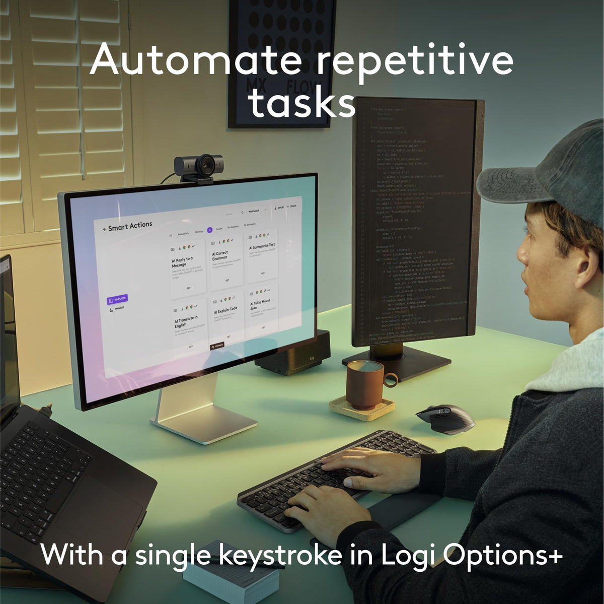 Teclado inalámbrico Logitech MX Keys S gris escritura precisa para MacBook e iMac