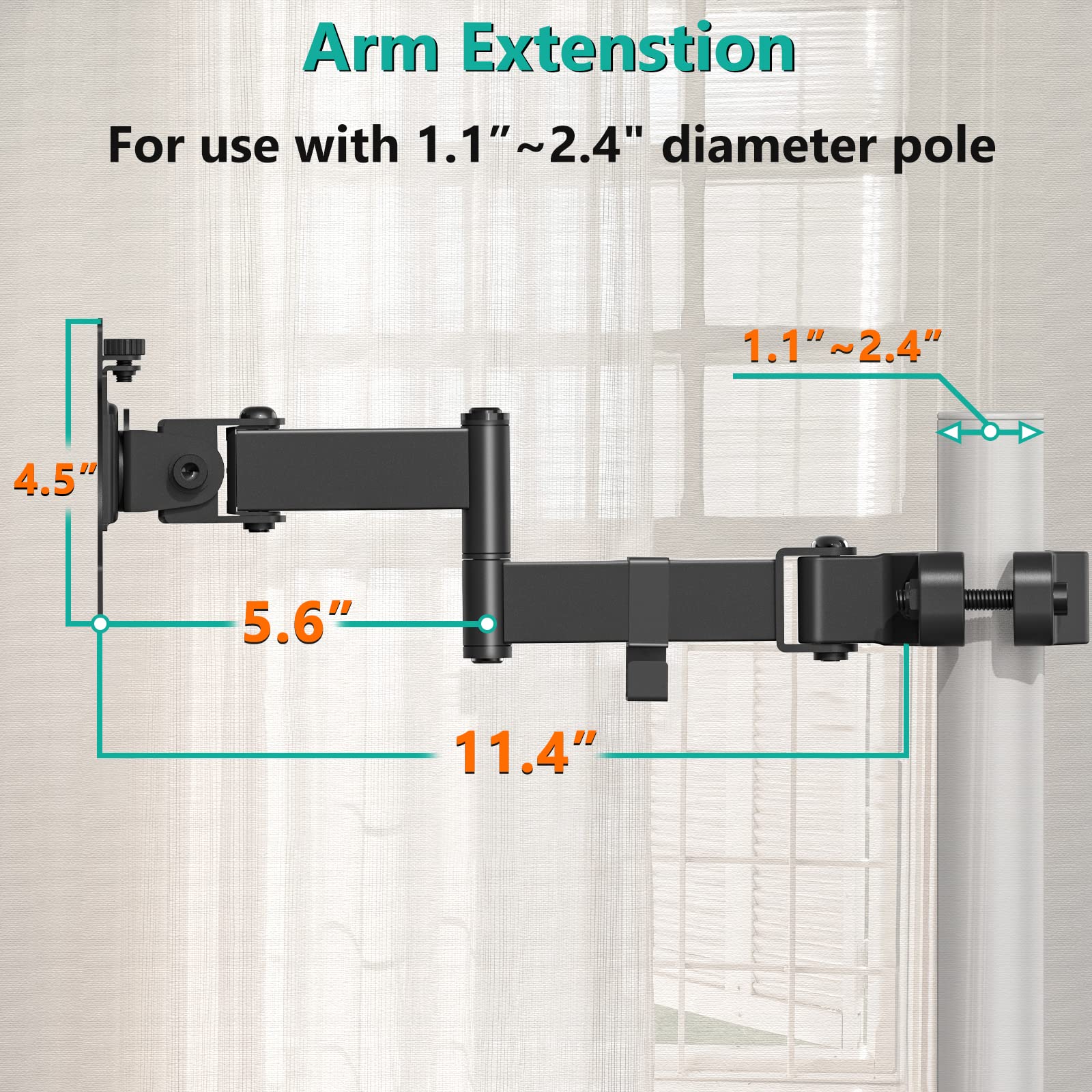 Soporte de Brazo para Monitor WALI Negro Totalmente Ajustable de 2 Niveles con Placa Universal 75 mm y 100 mm