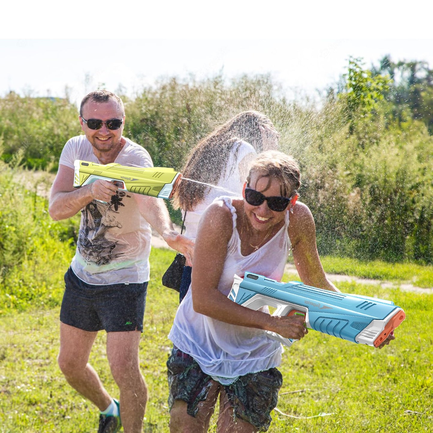 Pistola de Agua Eléctrica SIJEW Azul con Succión Automática para Niños y Adultos